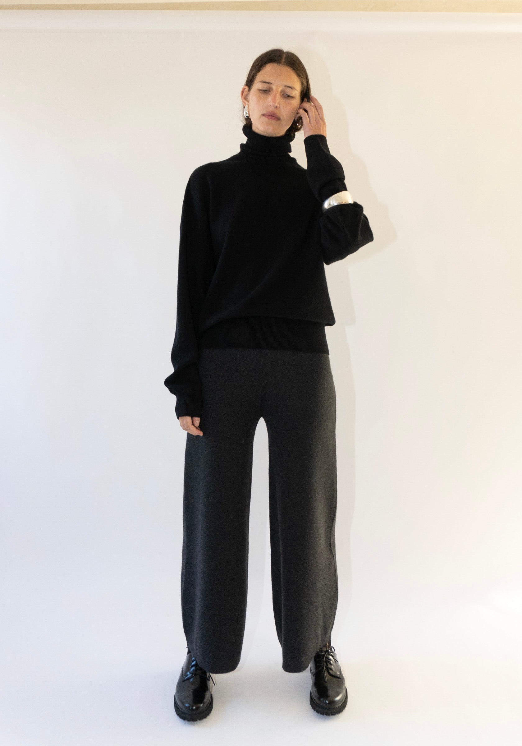 Double Knit Flare Pants in Ink