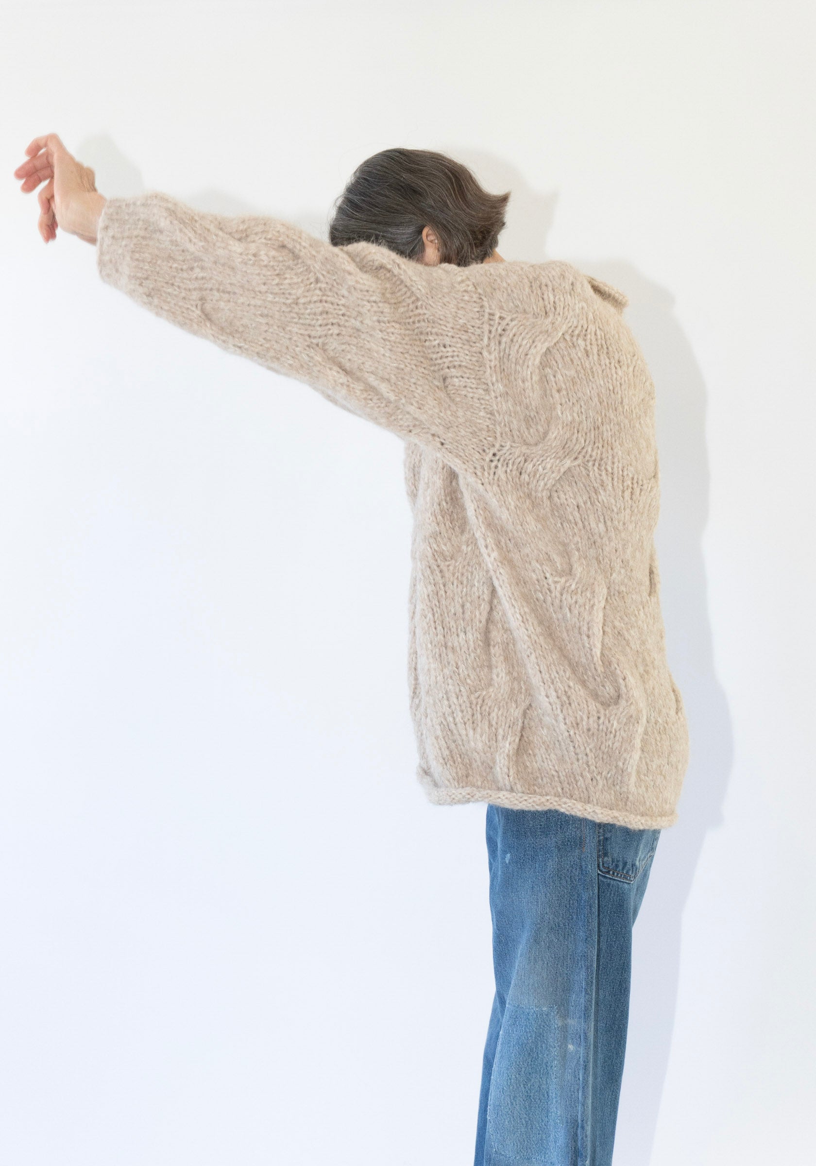 Lauren Manoogian Handknit Cable Rollneck Sweater in Husk
