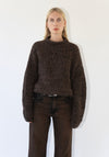 Lauren Manoogian Handknit Paint Rollneck in Black Paint