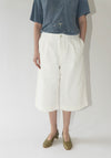 Lauren Manoogian Washed Cropped Trouser Shorts in White
