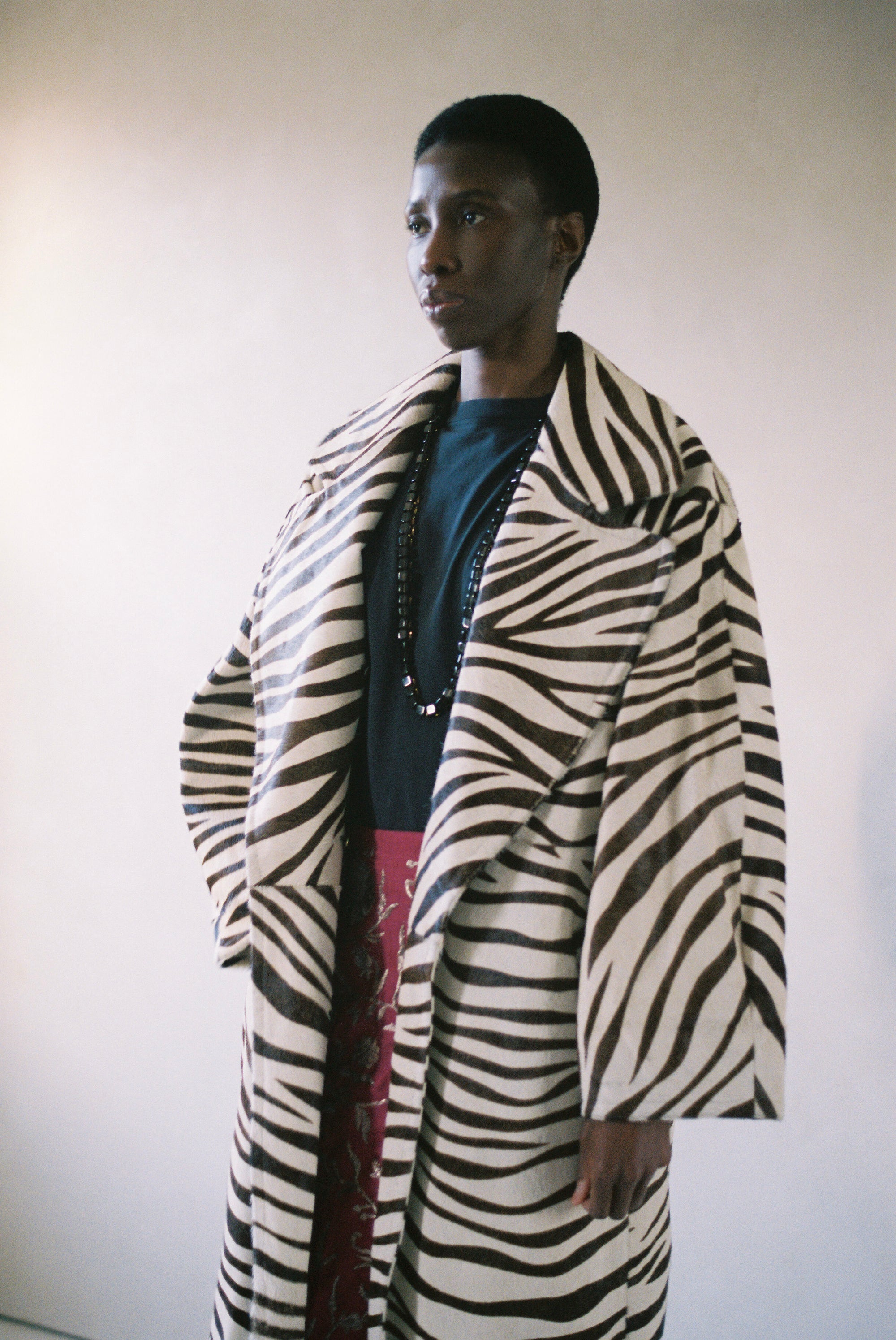 Vintage Zebra Print Ponyhair Trench