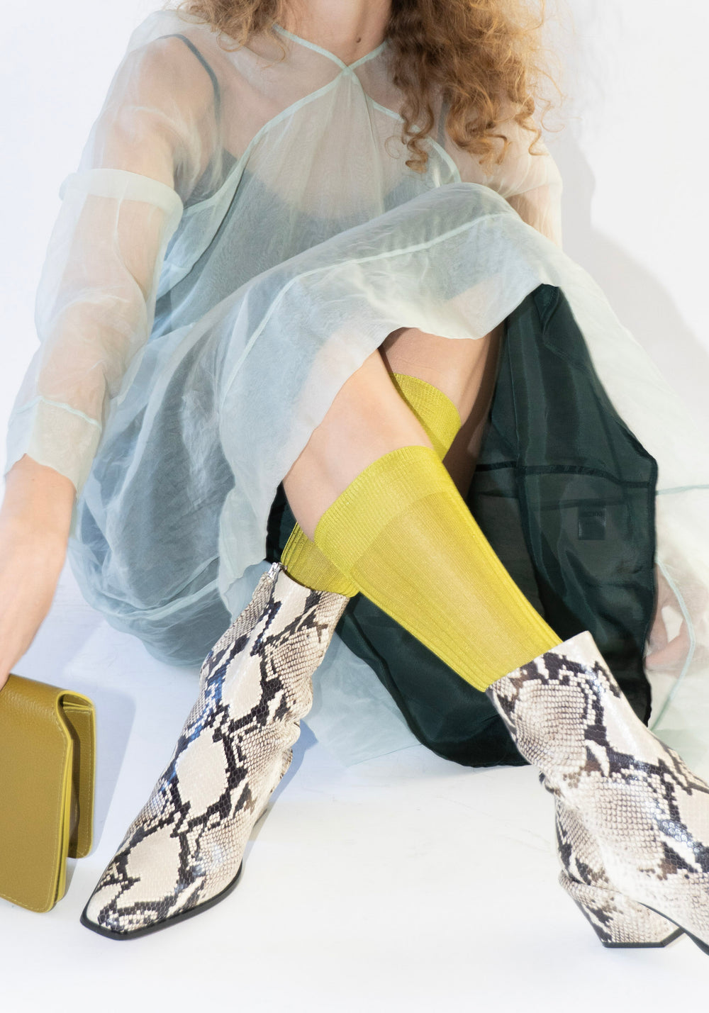 Top Gun Knee High Socks in Lime