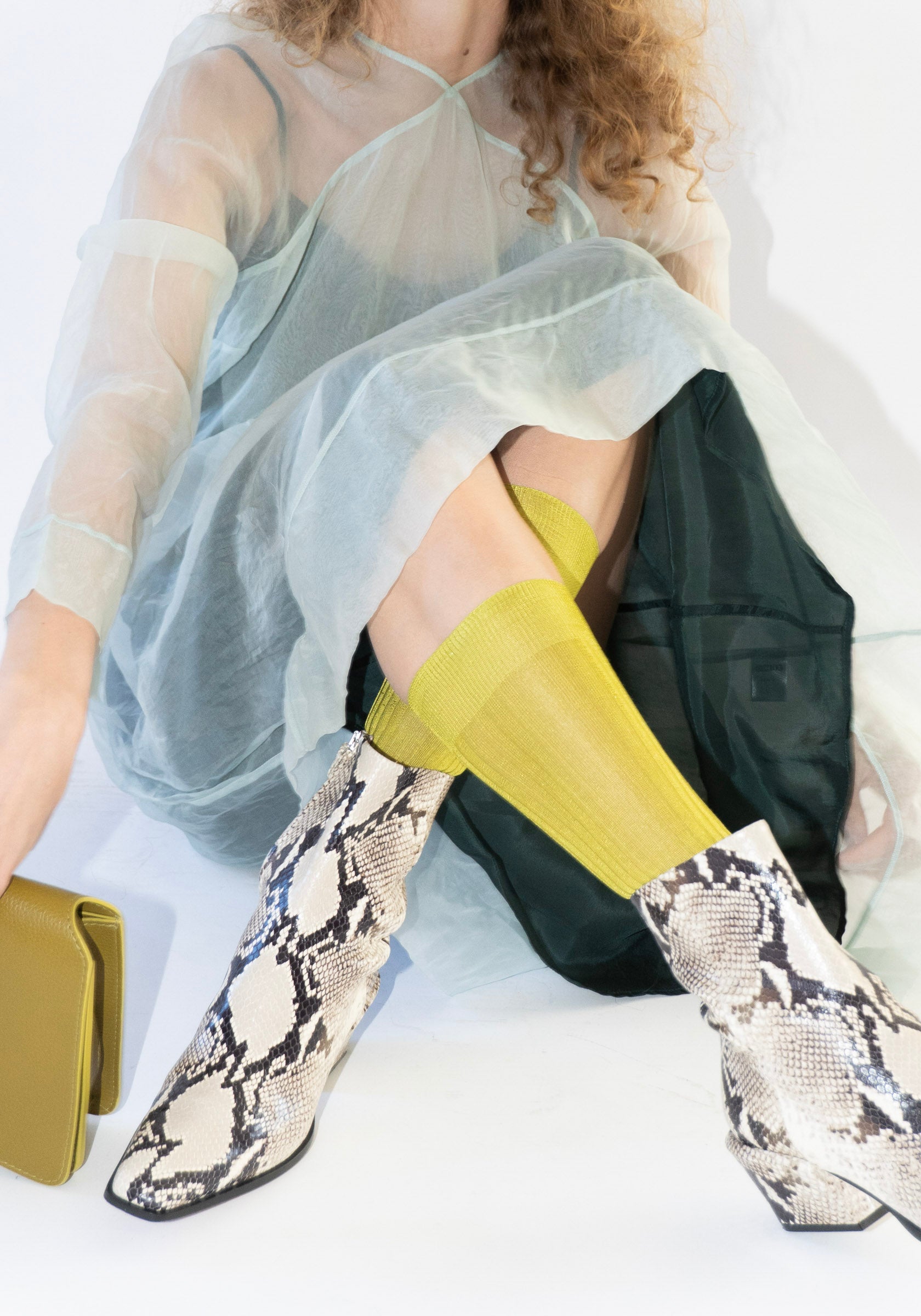 Top Gun Knee High Socks in Lime