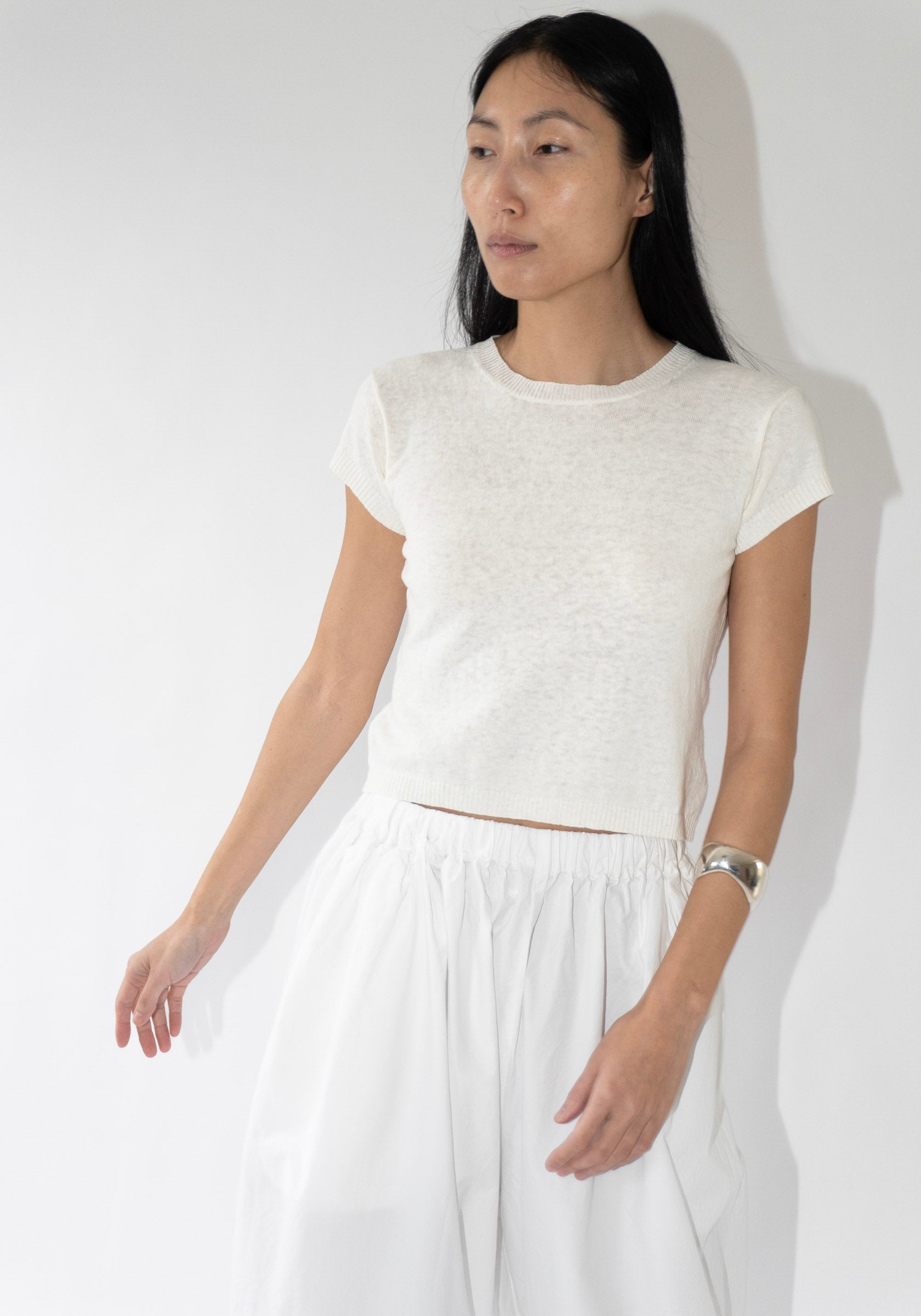 Shaina Mote Baby Tee in Chalk

