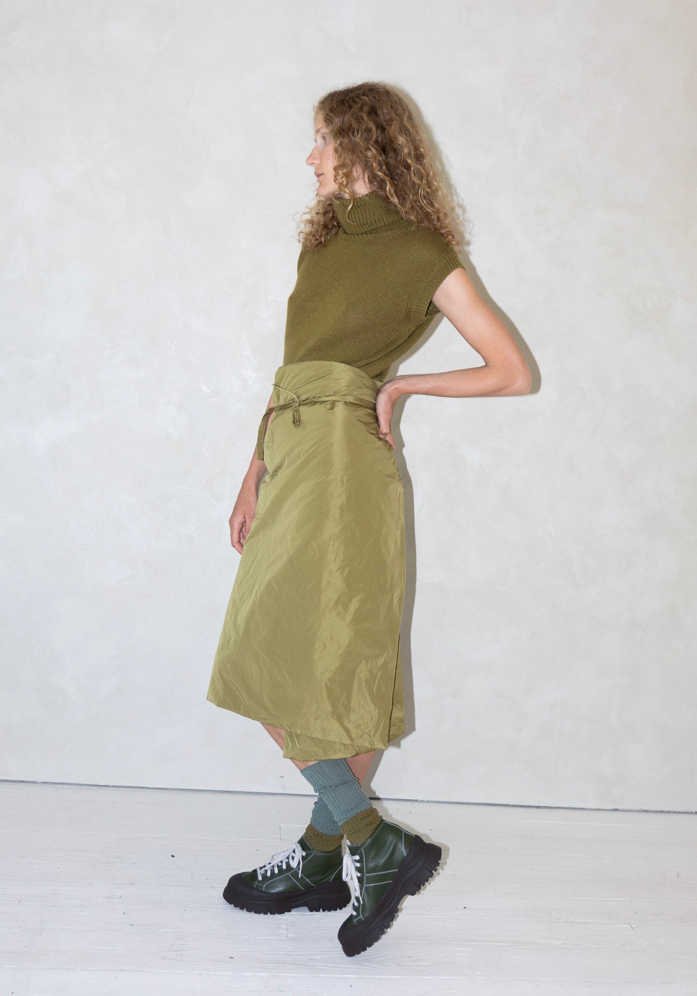 Sofie D'Hoore Sil Skirt in Olive Oil