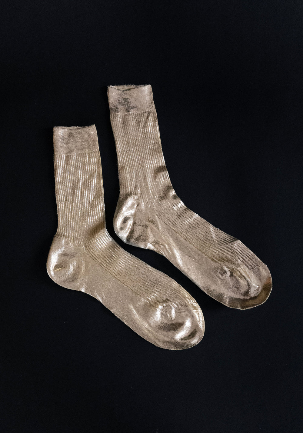 Ribbed Laminated Sock in Platino