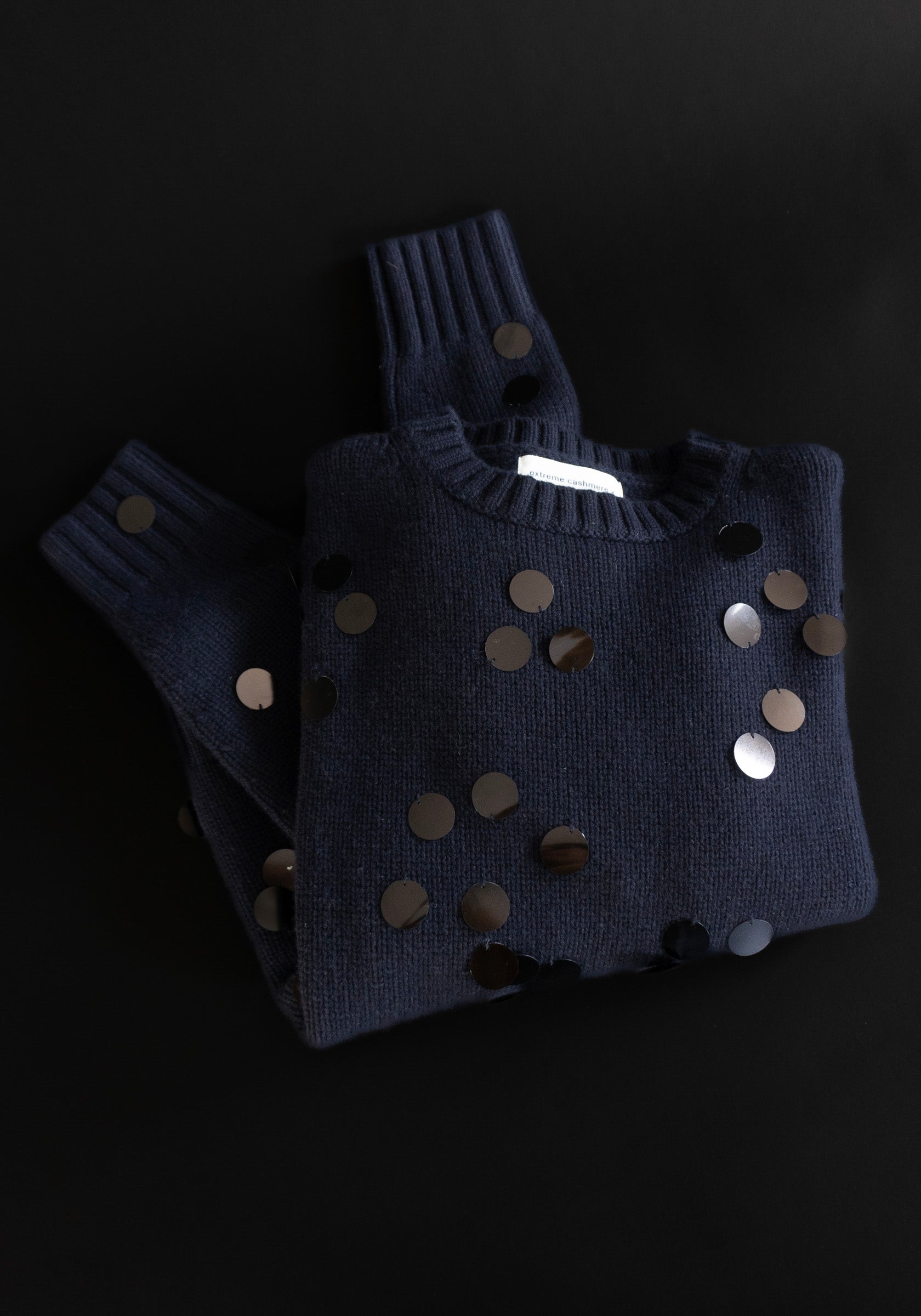 Cashmere Oldie no.373 Sweater in Navy Sequins