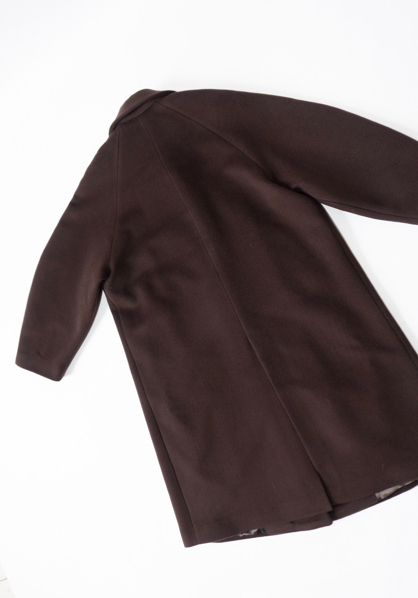 Virgin Wool Coat in Chocolate