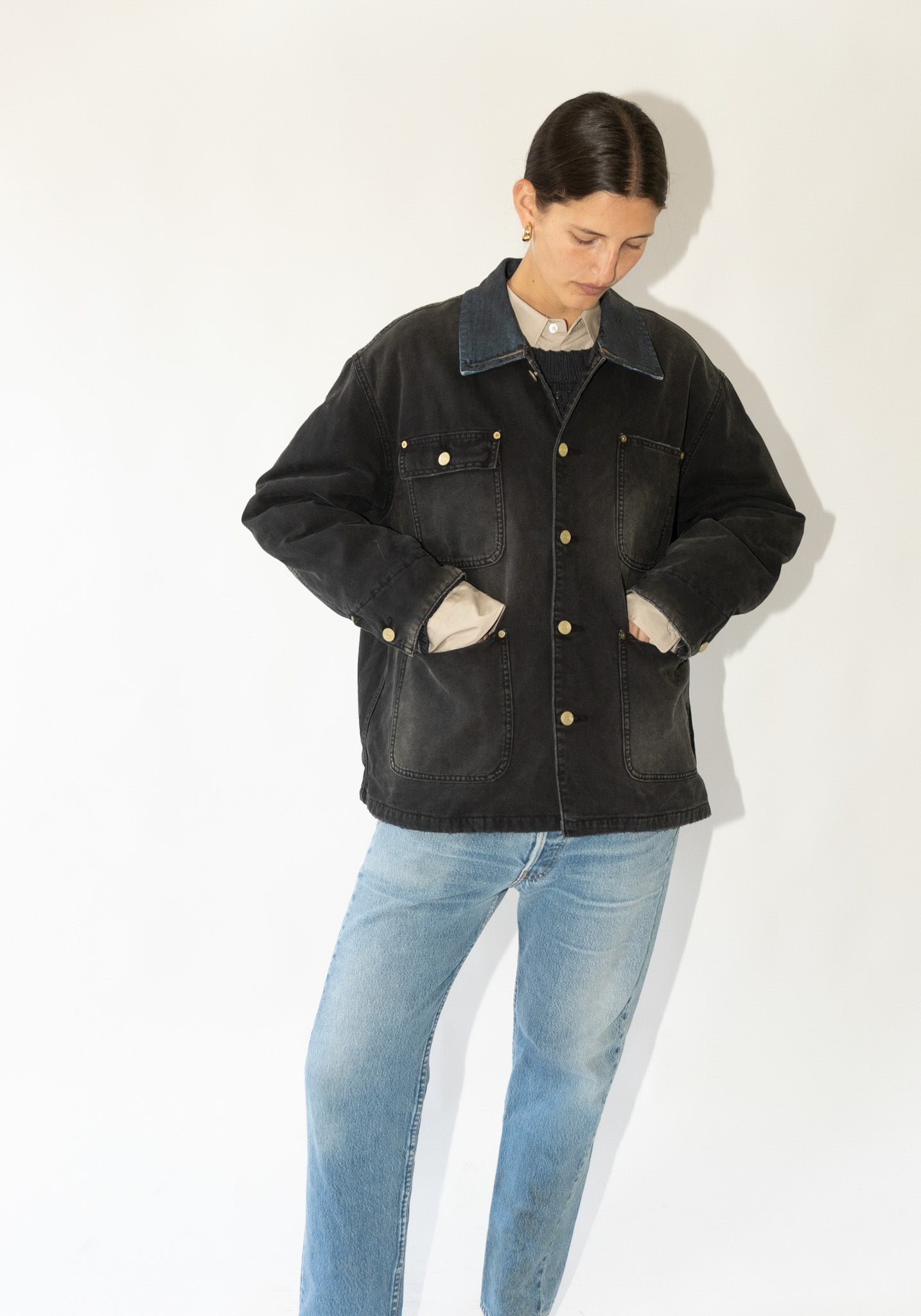 Chore Coat in Washed Black