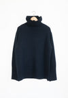 High Neck Longsleeve Sweater in Security Blue