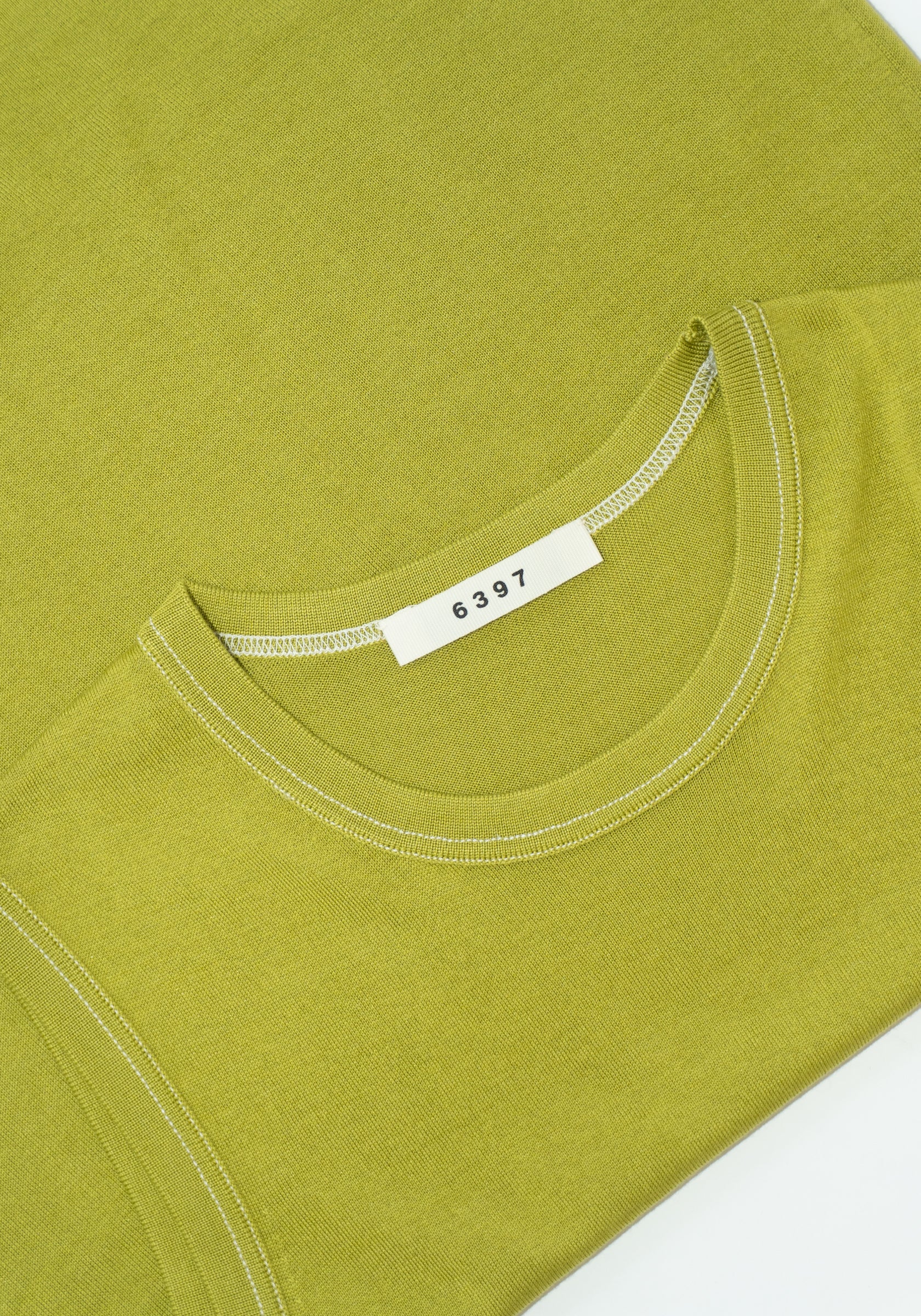 6397 Contrast Stitch Shell Tank in Asparagus

