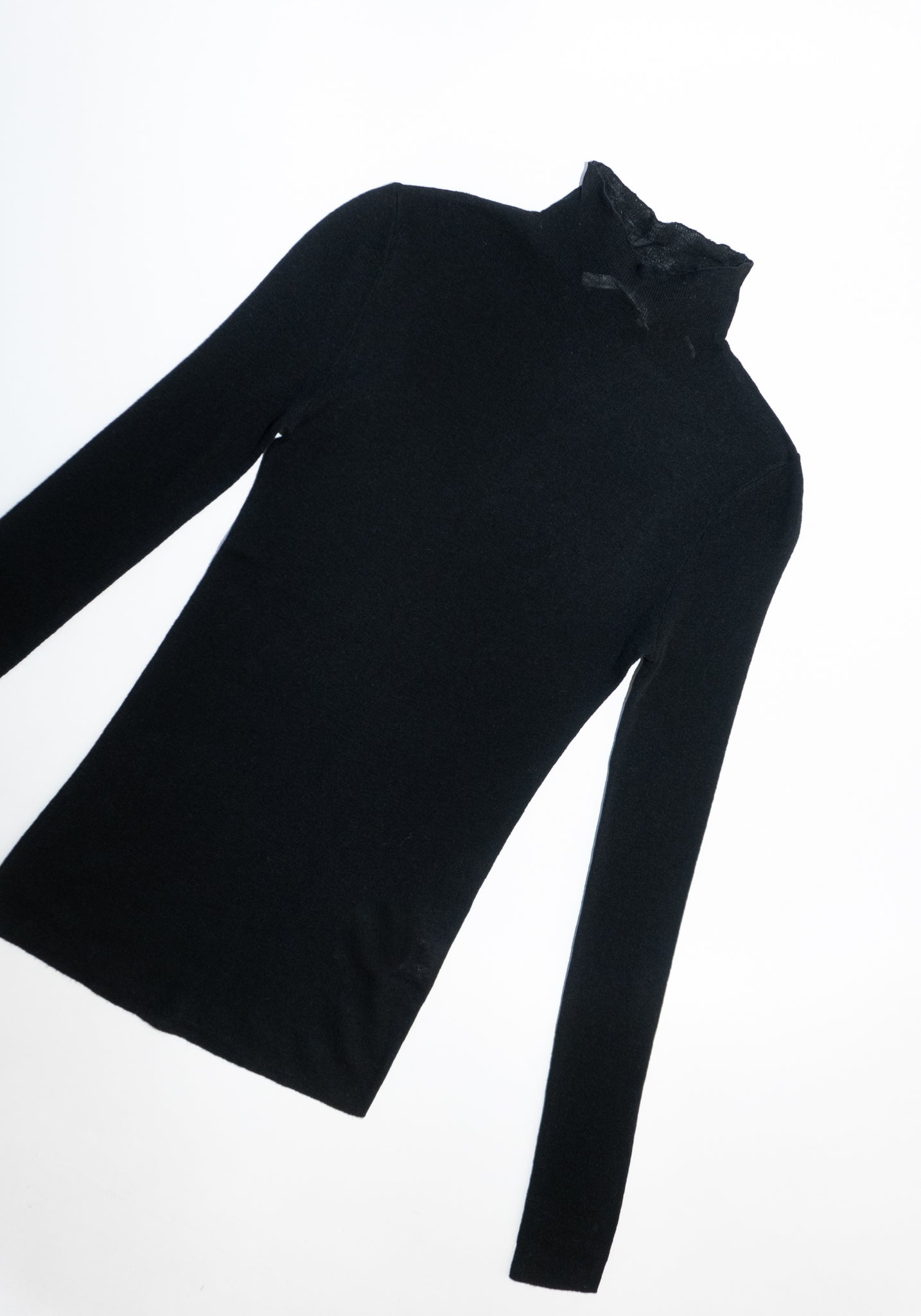 6397 Rib Mock Neck in Black