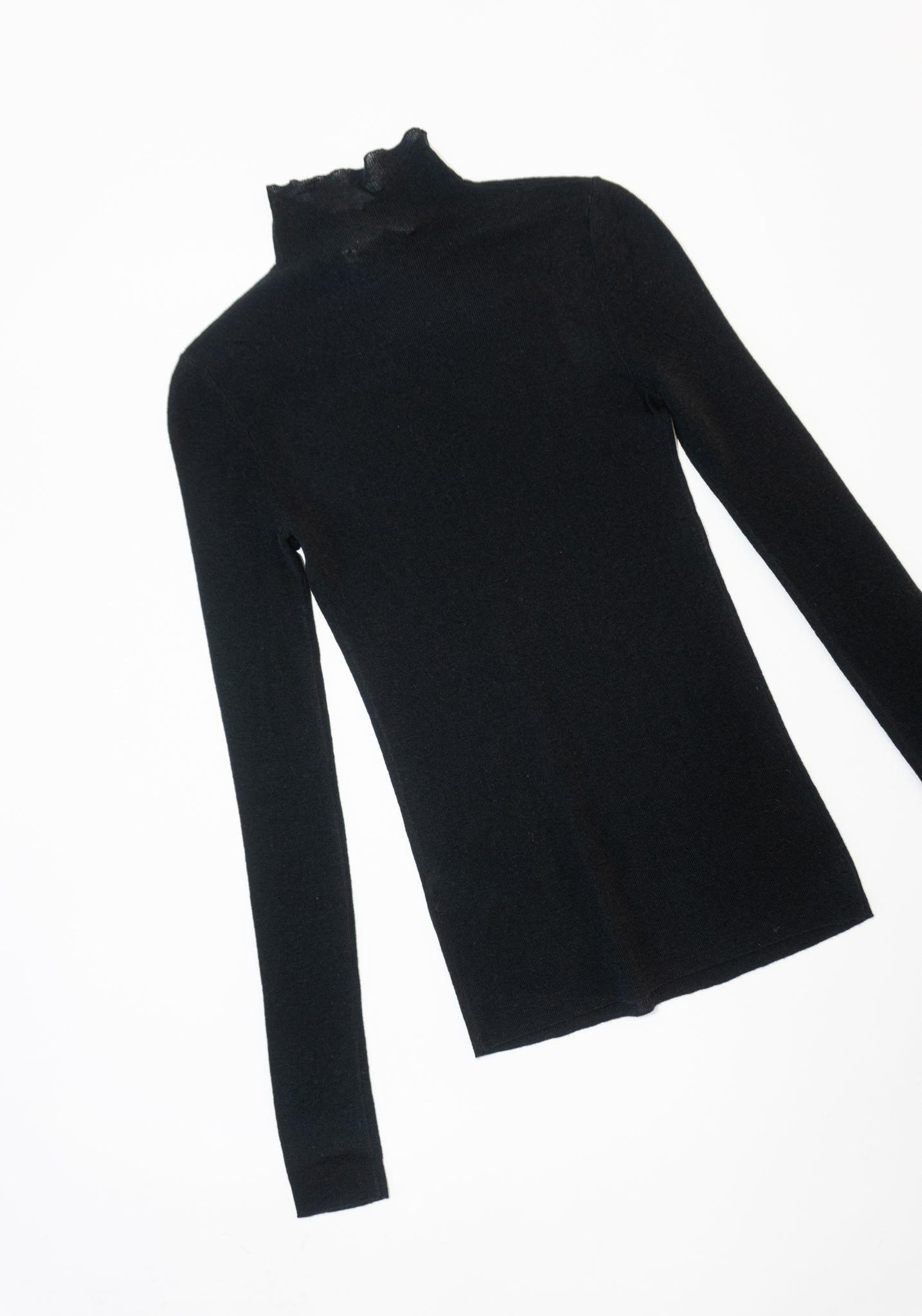 6397 Rib Mock Neck in Black