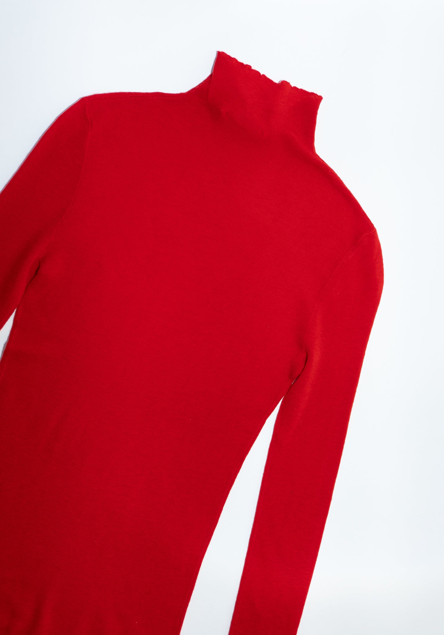 Rib Mock Neck in Sport Red