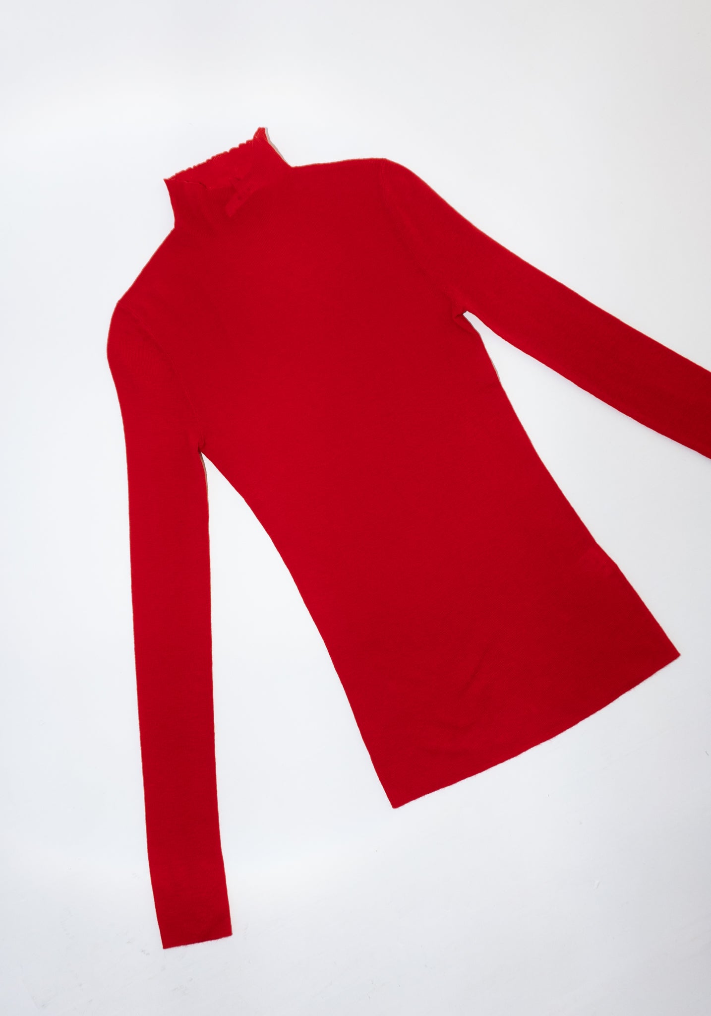 Rib Mock Neck in Sport Red