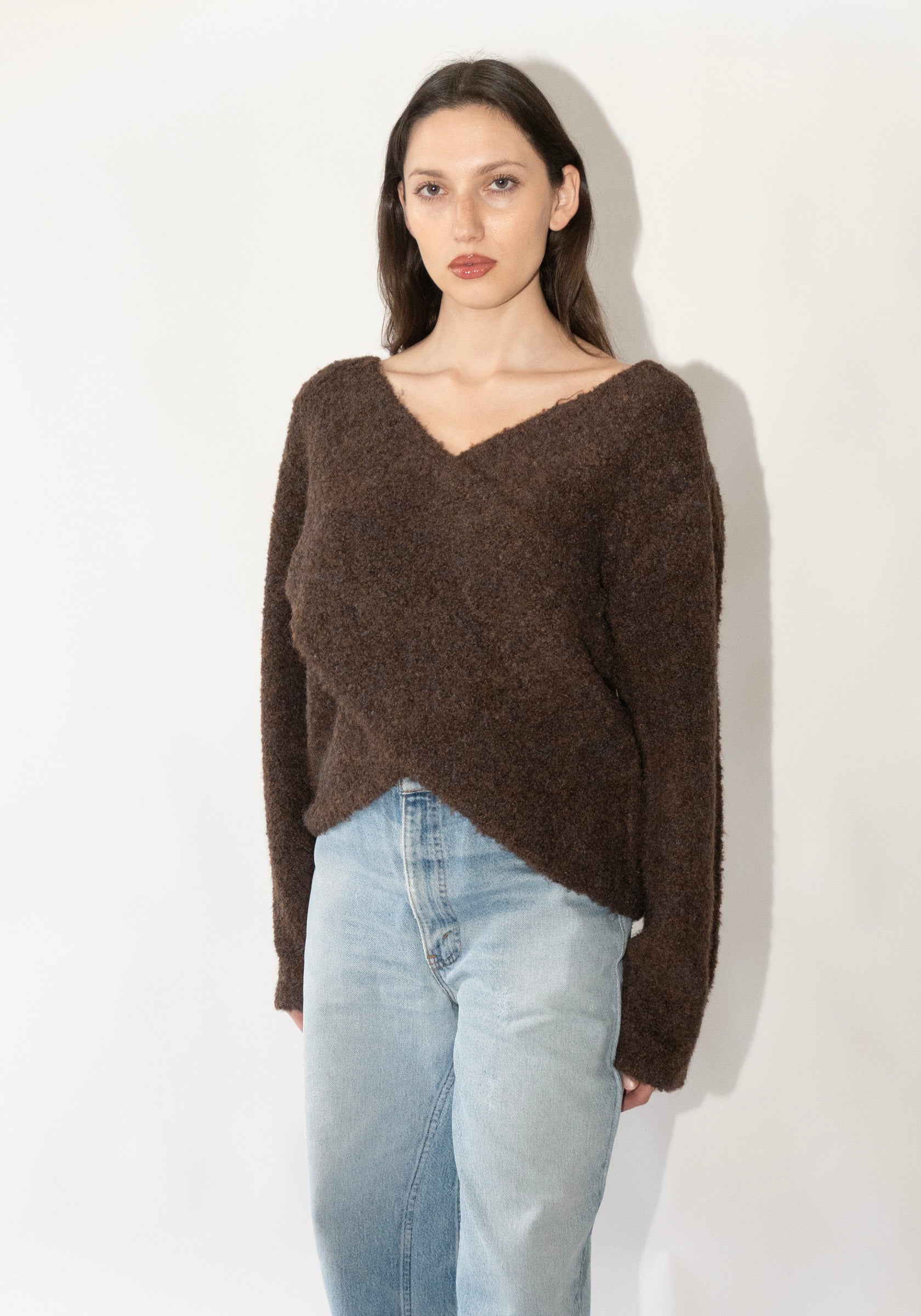 Deiji Studios Crossover Sweater in Brown