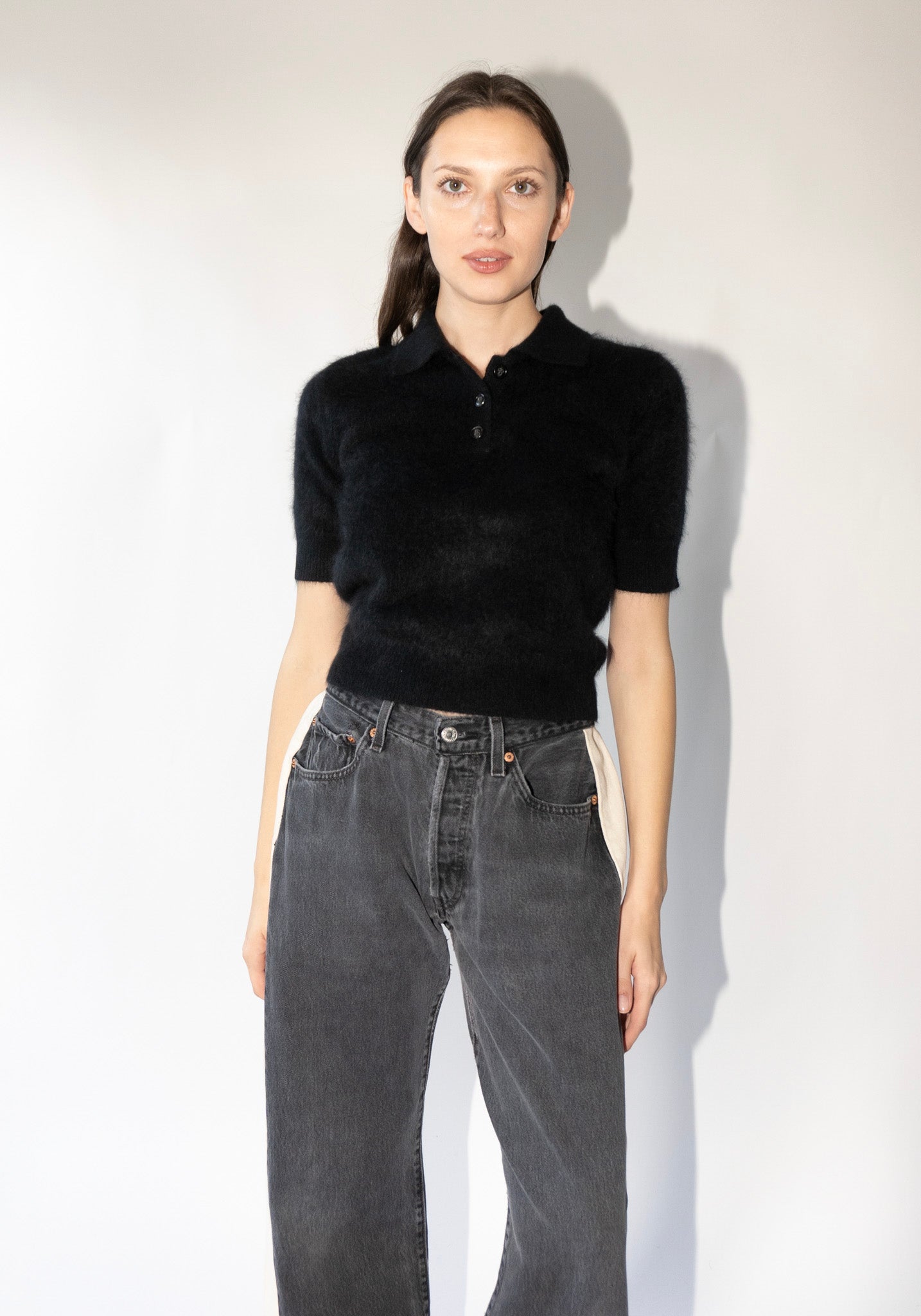 Lisa Yang Carolyn Sweater in Black Brushed