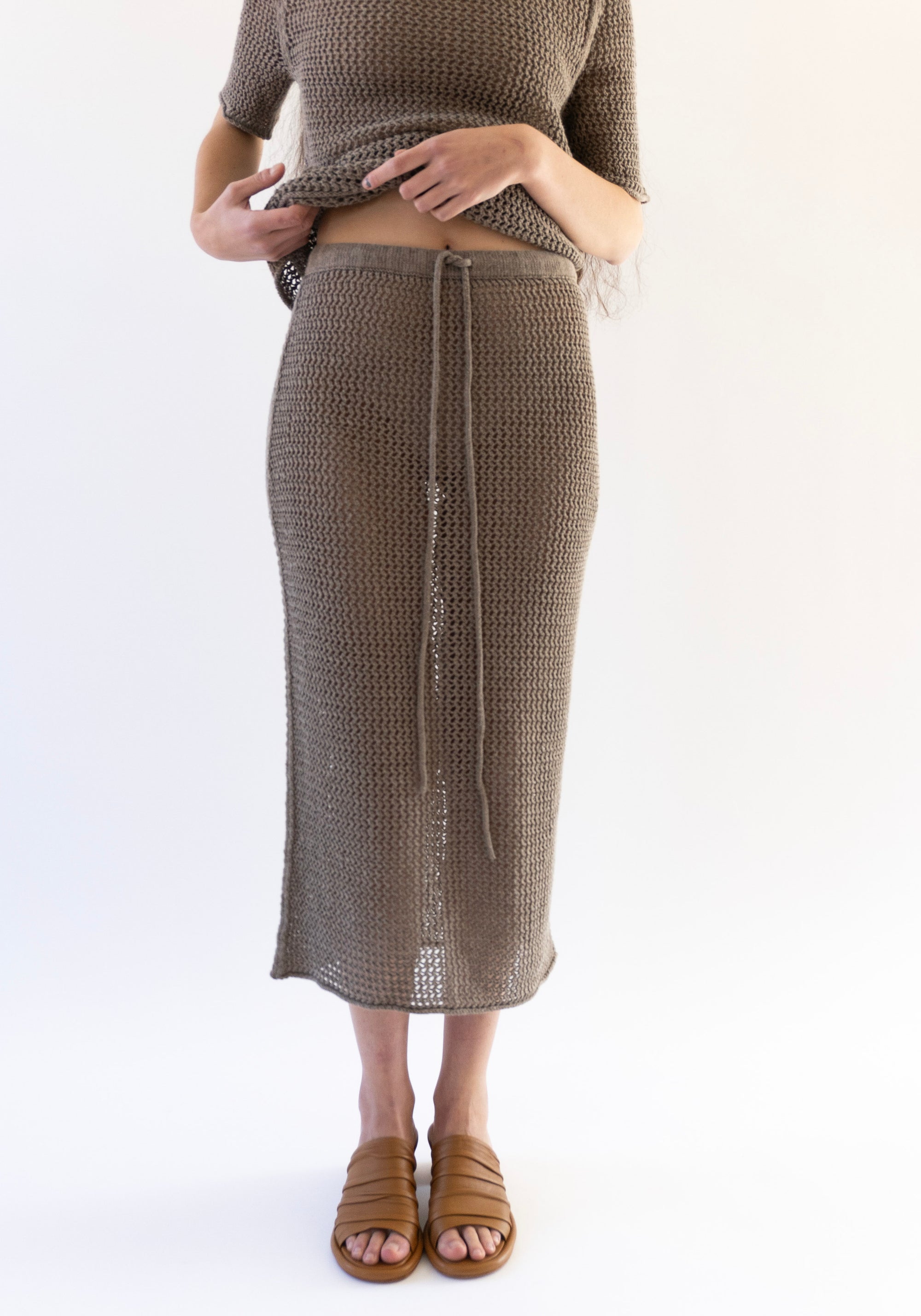 Lauren Manoogian Net Skirt in Wood