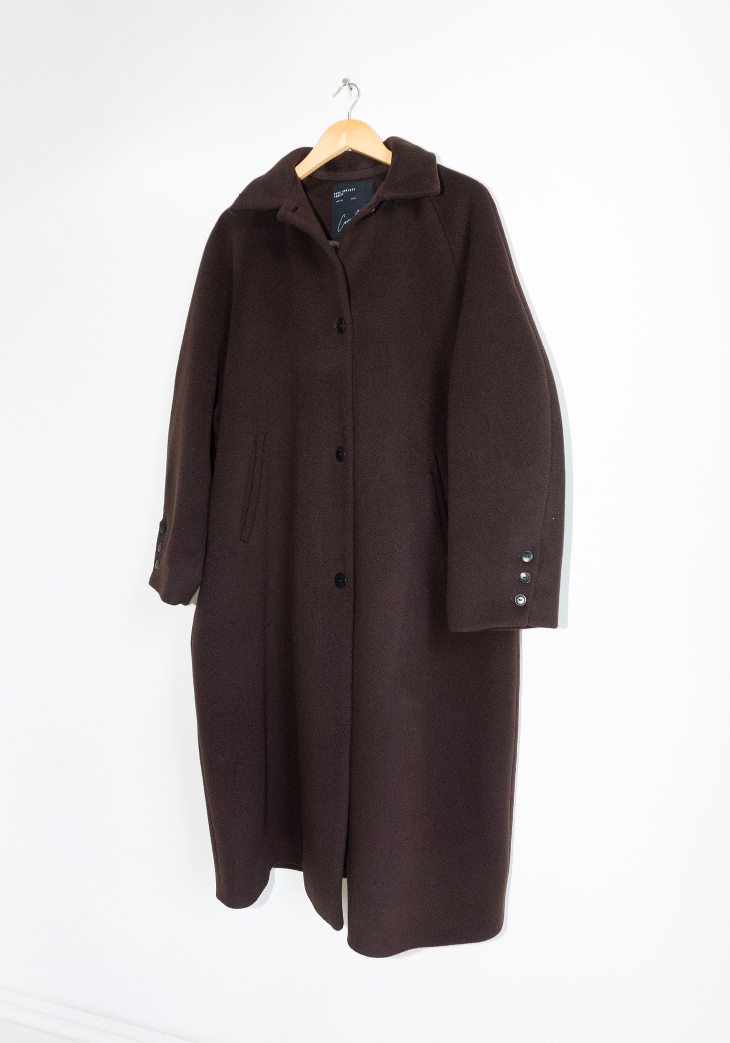 Virgin Wool Coat in Chocolate