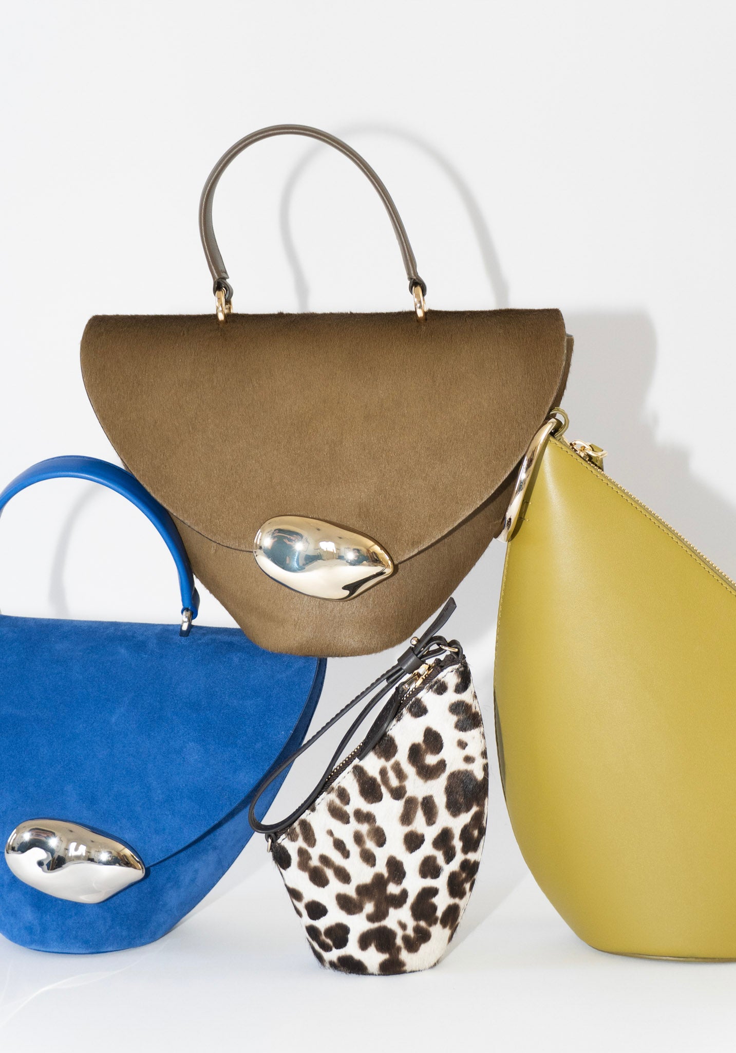 The Mini Slope Bag in Snow Leopard Pony Hair