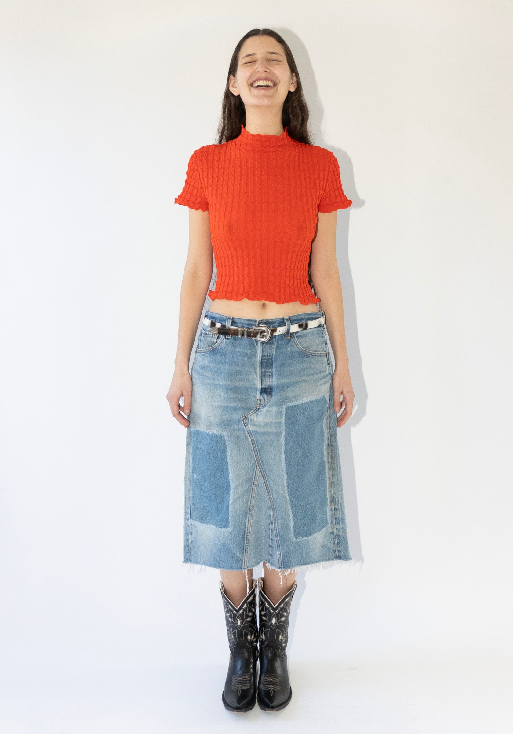 B Sides Reworked Vintage Skirt in Indigo – VESTIGE