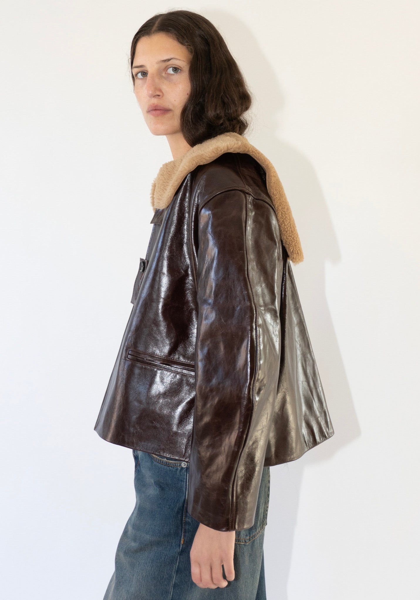 Leather Ellie Jacket in Canada Brown