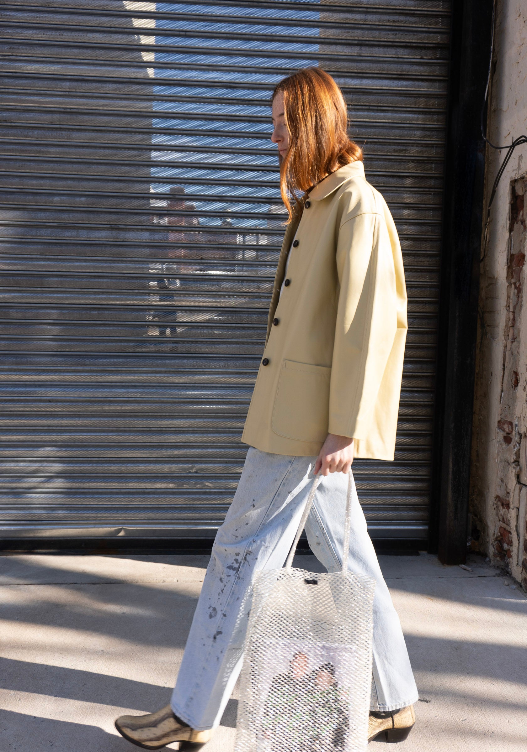 Cawley Nappa Leather Quinn Jacket in Butter