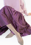 Silk Dupioni Panel Skirt in Plum