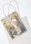 Cordera Handmade Beaded Tote Bag in Silver