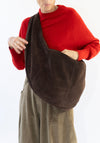 Suede Crossbody XL Bag in Brown