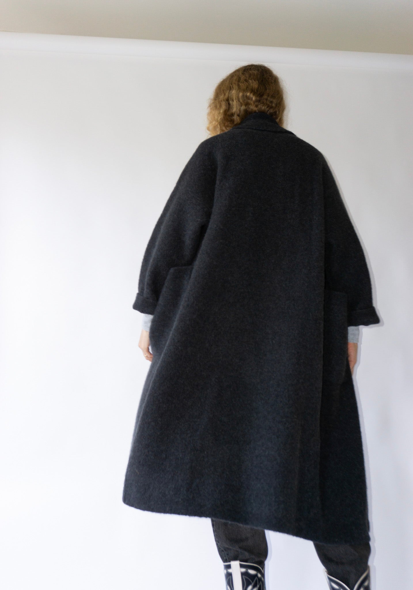 Lauren Manoogian Double Face Long Coat in Ink