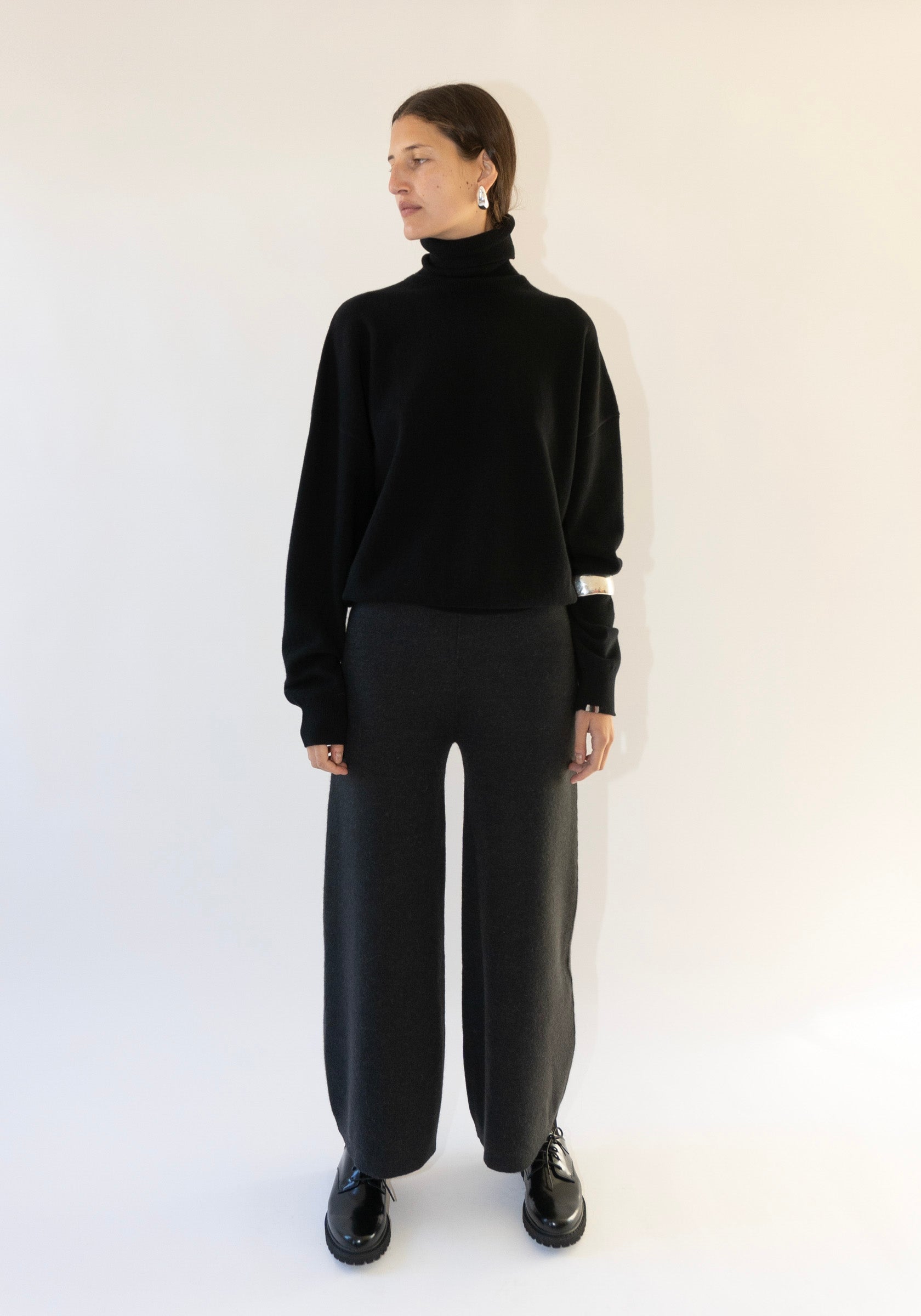 Double Knit Flare Pants in Ink