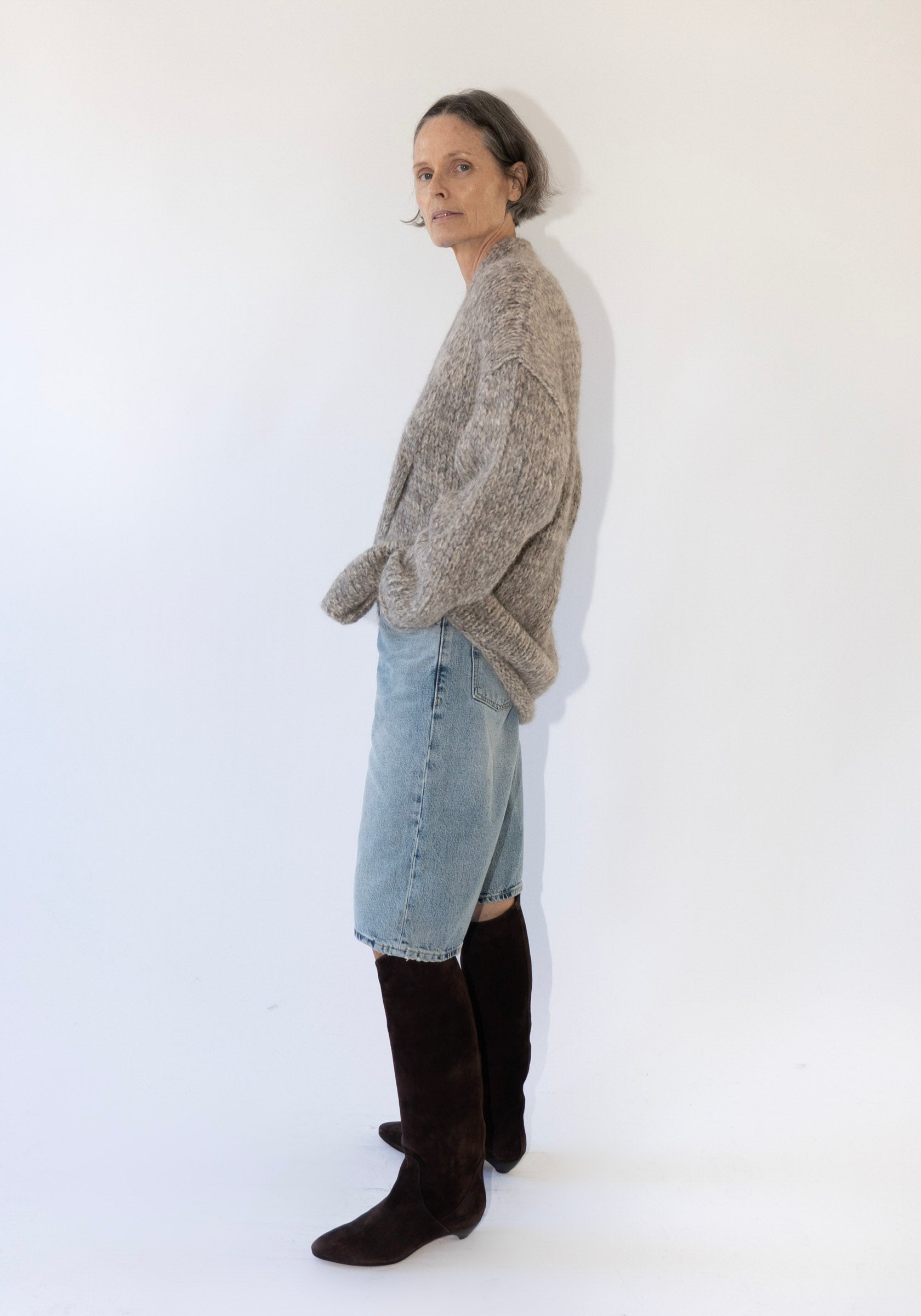 Lauren Manoogian Handknit Big Cable Pullover in Marl