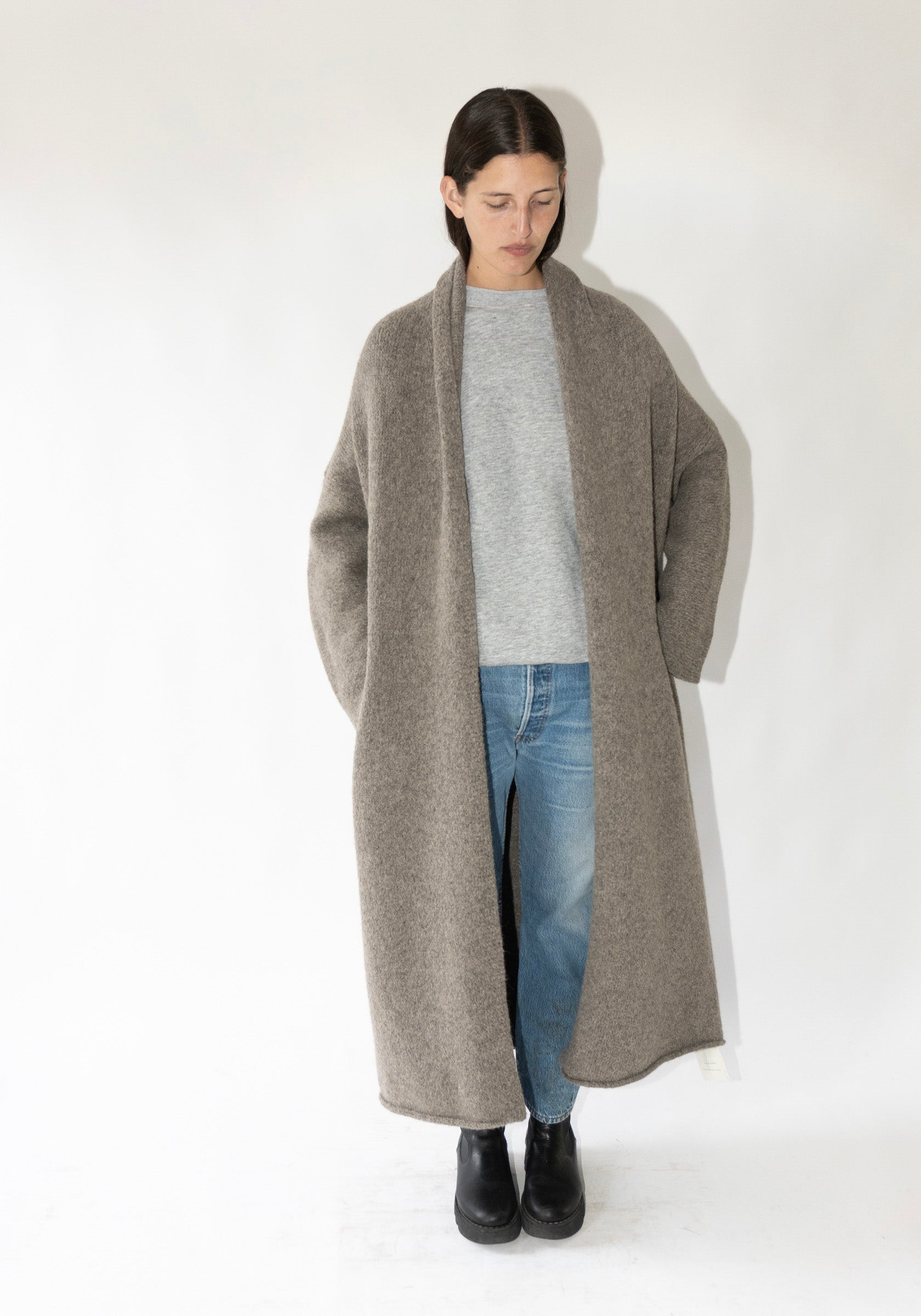 Long Shawl Cardigan in Rock