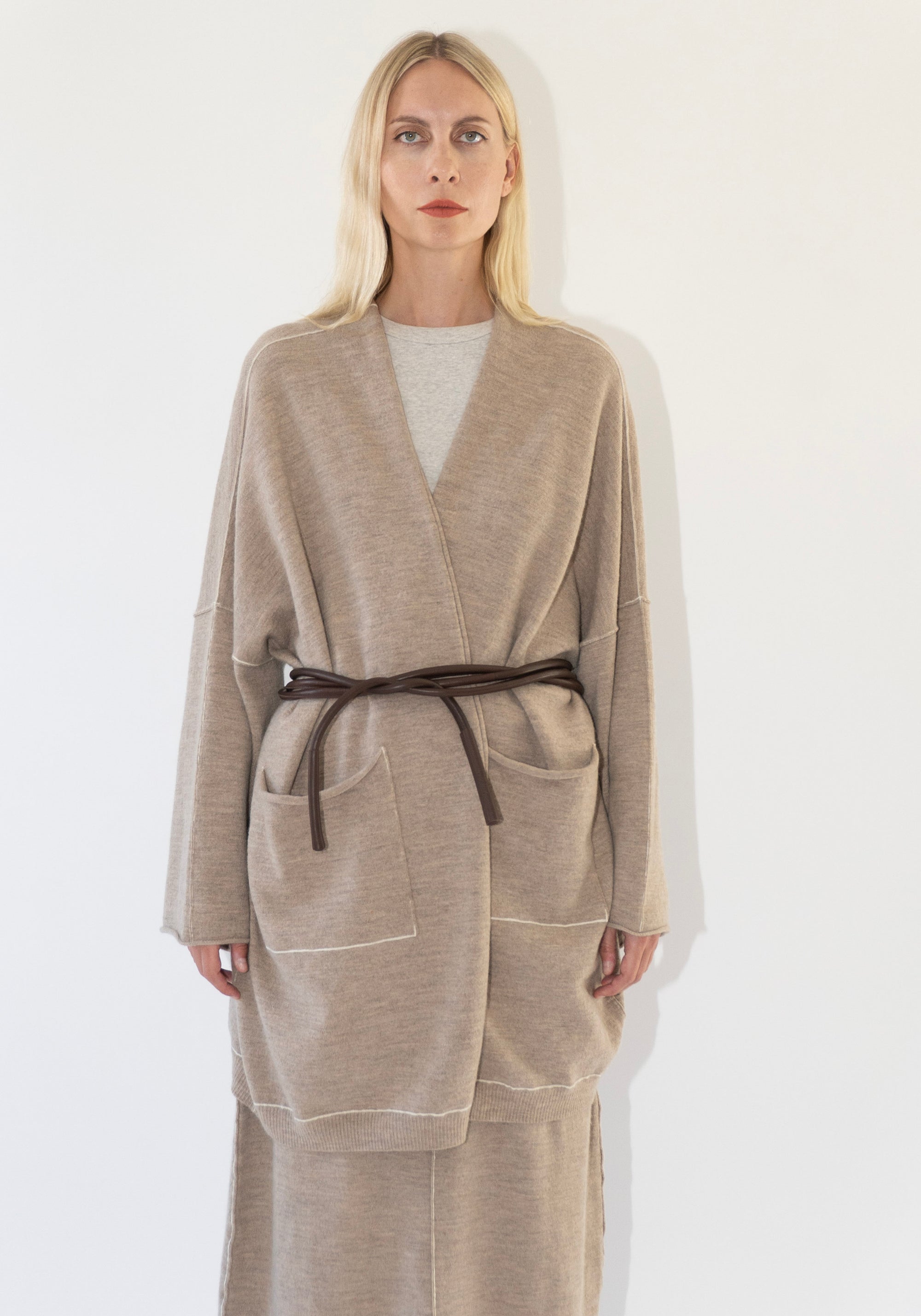 Lauren Manoogian Stitch Wide Cardigan in Oak