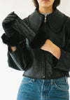 Malene Birger Genna Fur Trim Gloves in Black