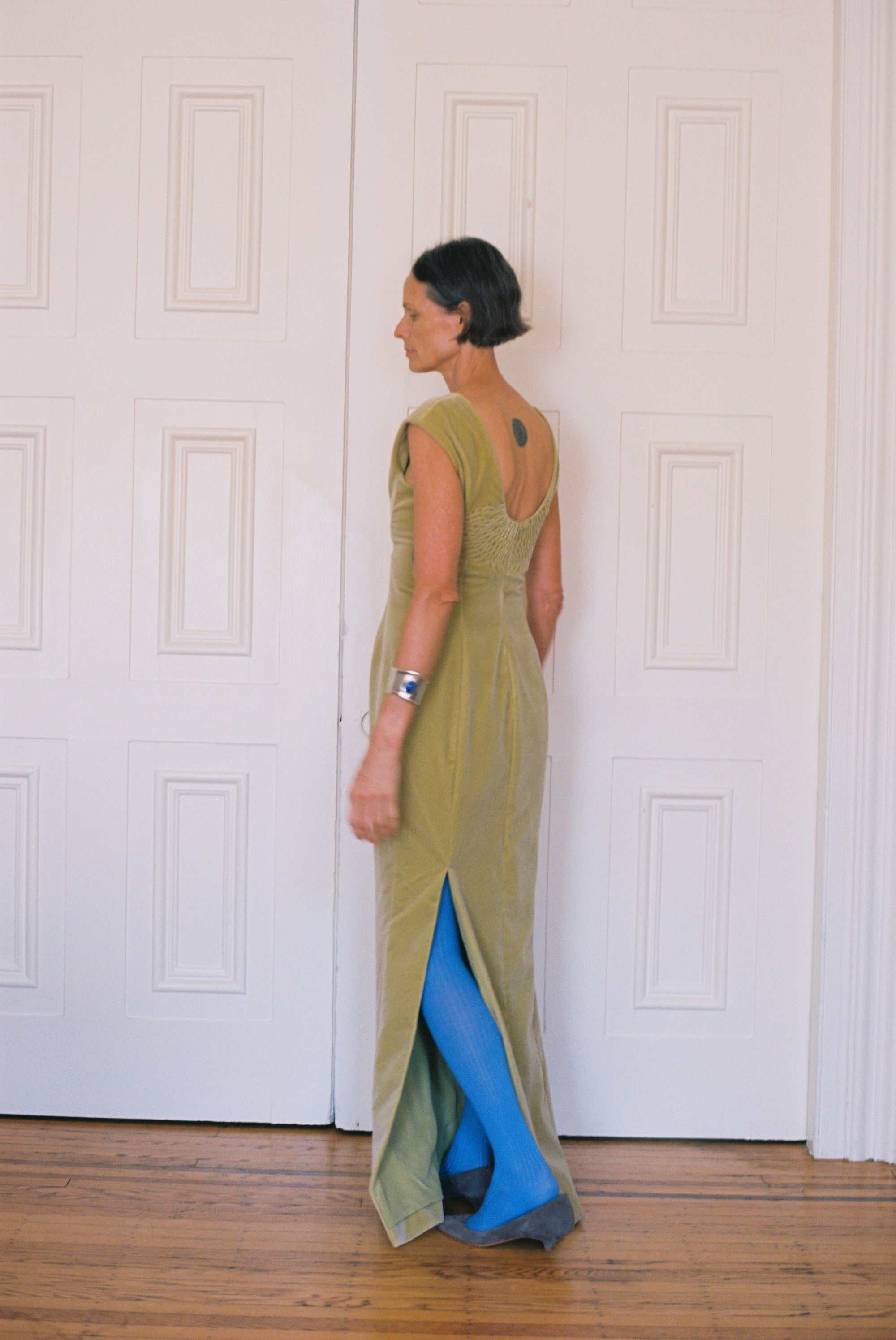 Colleen Allen Low U Dress in Celery