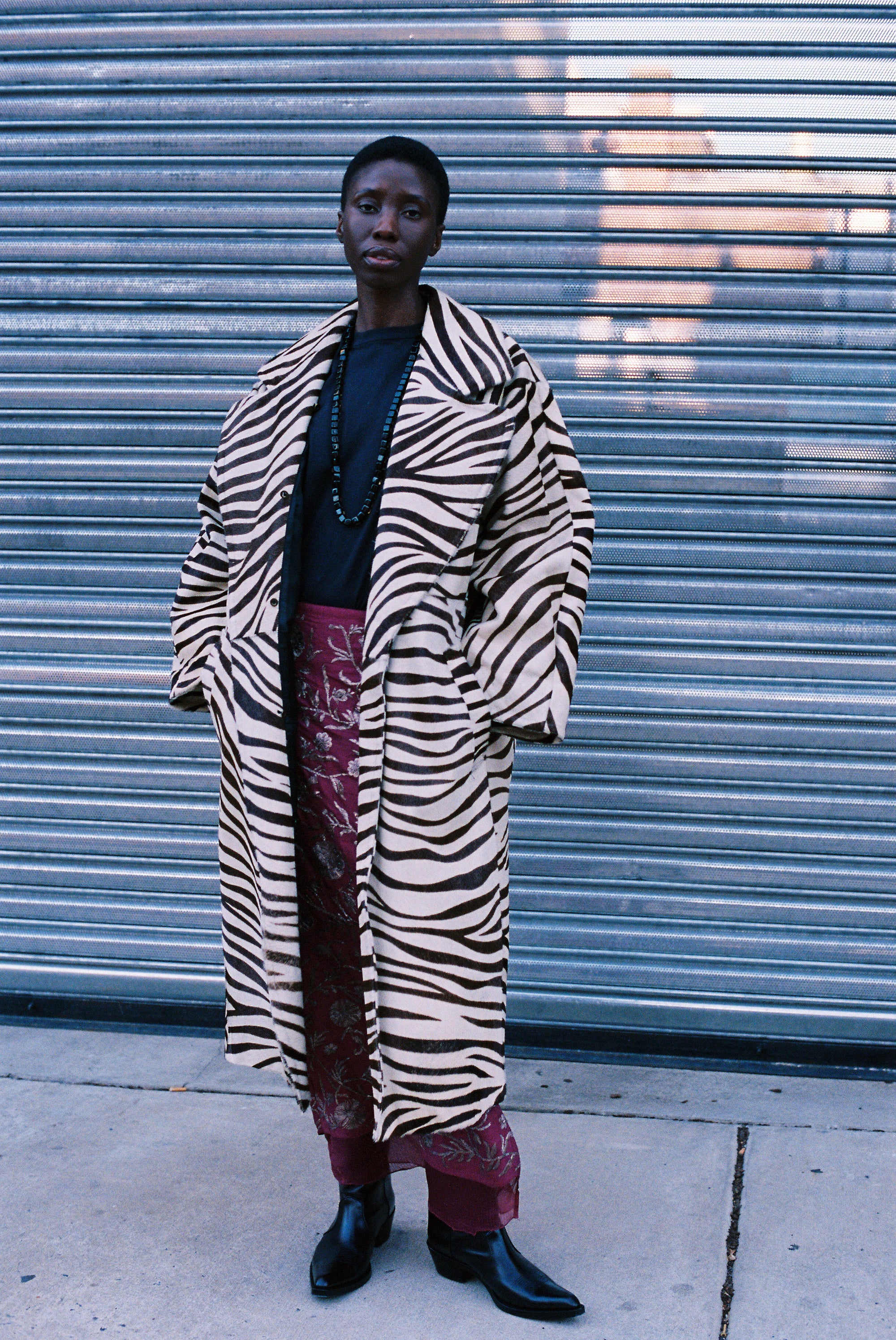 Vintage Zebra Print Ponyhair Trench