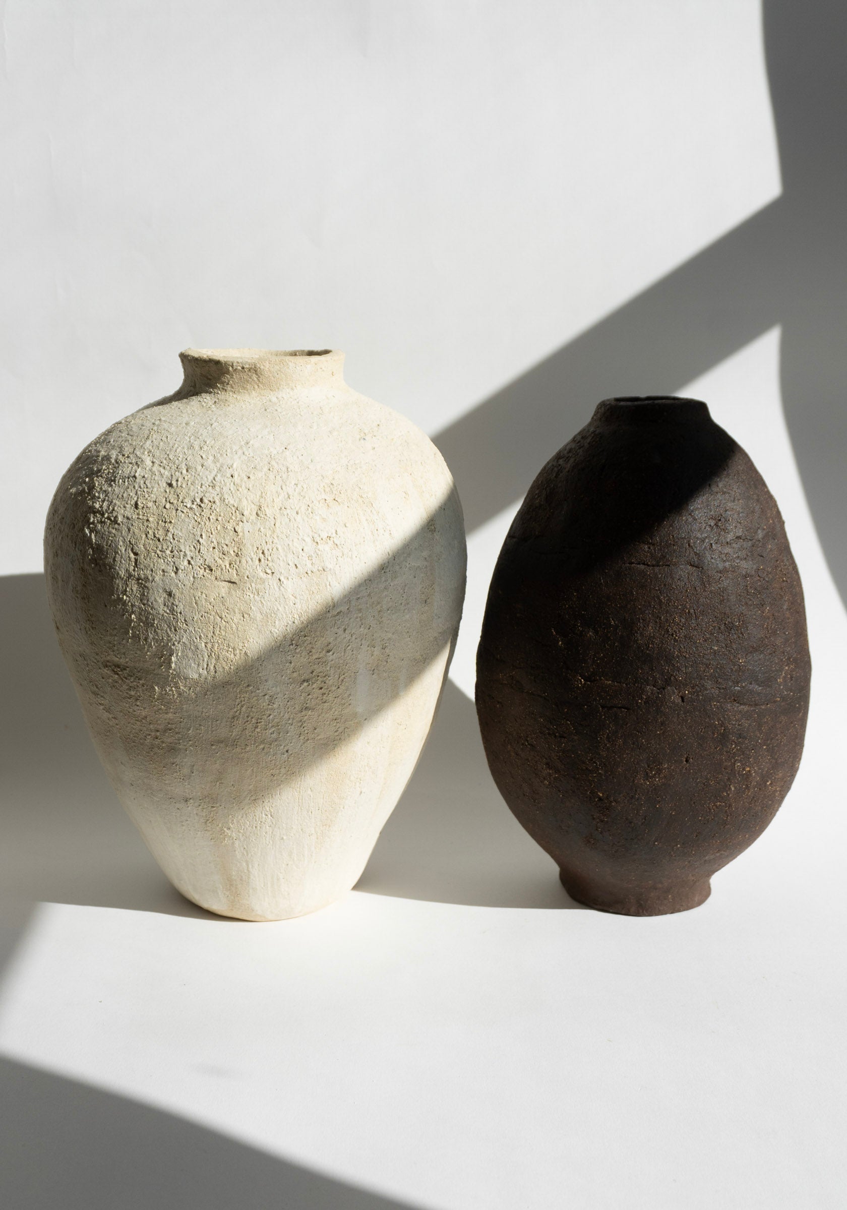 Linen Amphora Vessel in Cream