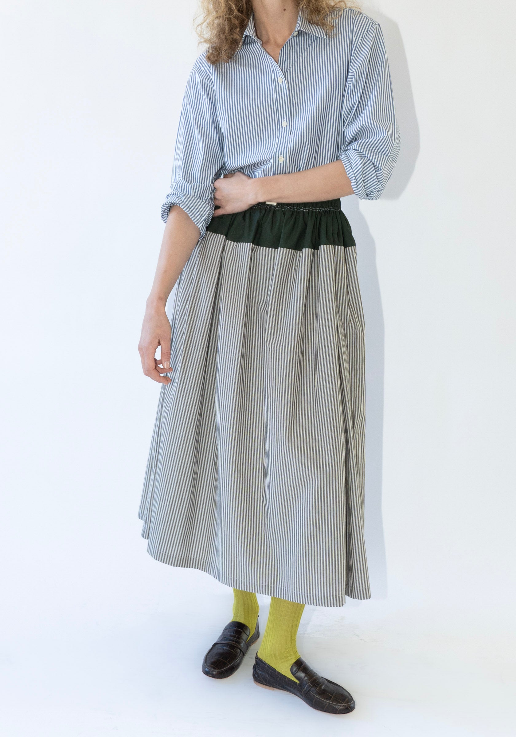 Realm Skirt in File Stripe