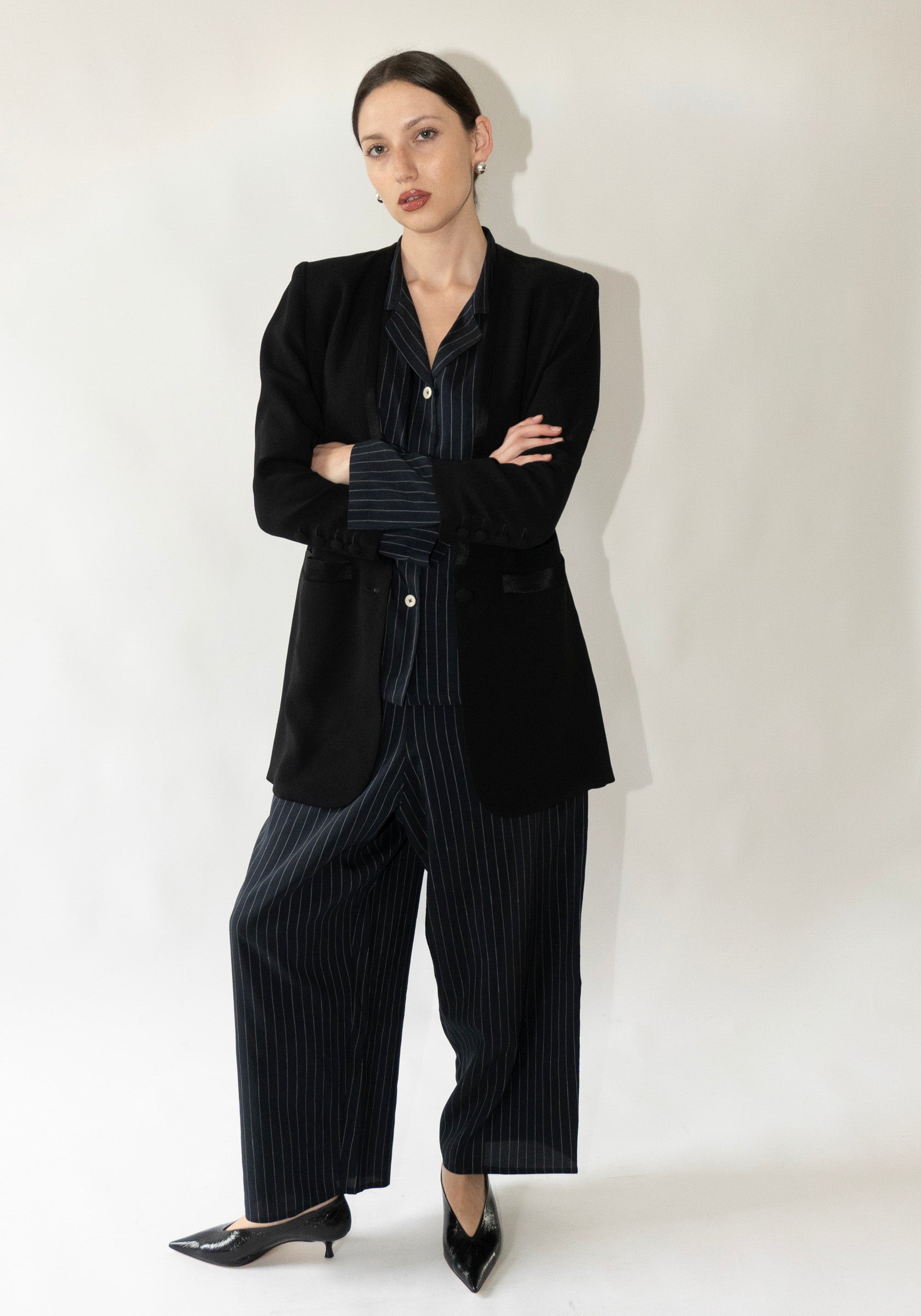 Shaina Mote Pajama Pant in Navy Pinstripe