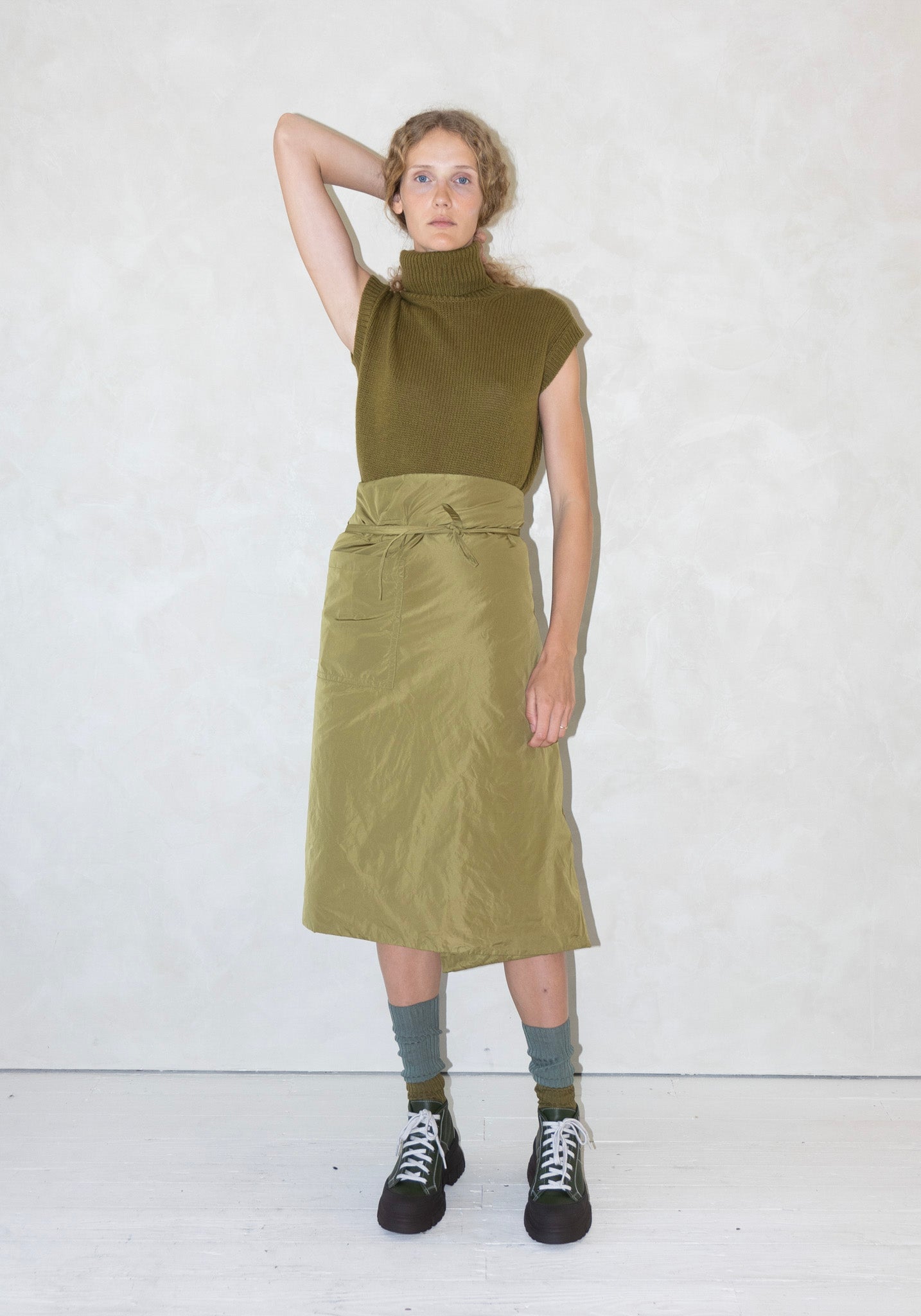 Sofie D'Hoore Sil Skirt in Olive Oil