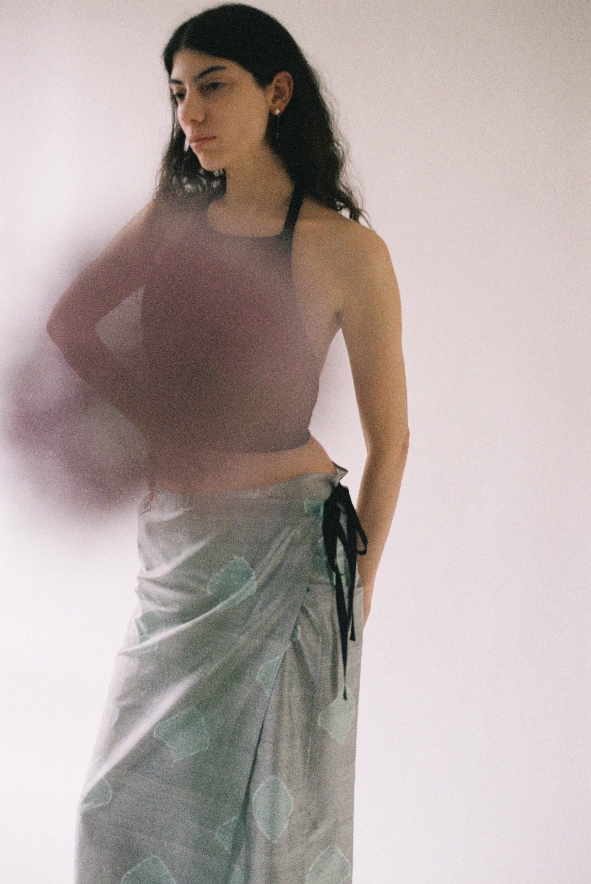 Cristaseya Washi Paper Summer Top in Black