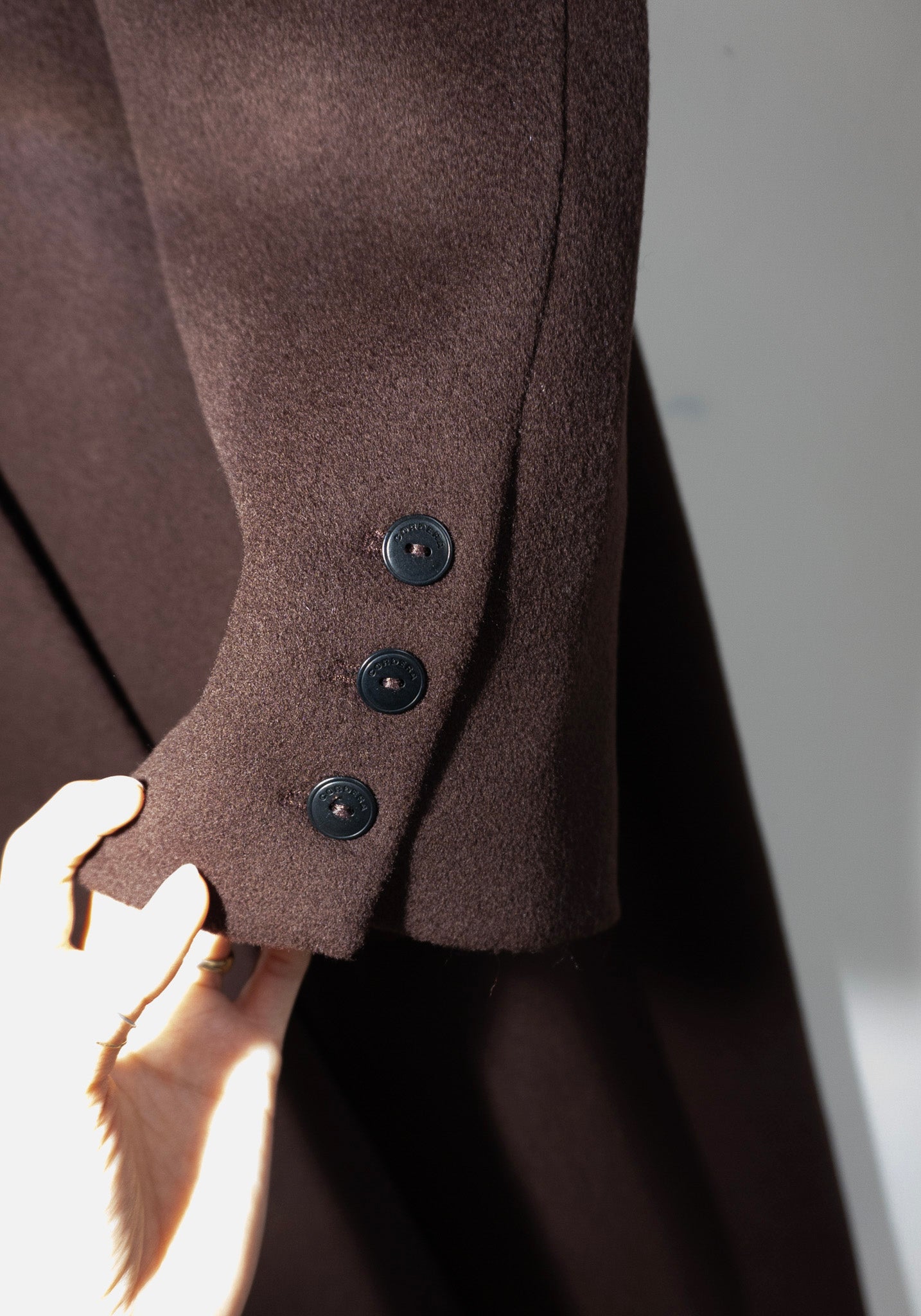 Virgin Wool Coat in Chocolate