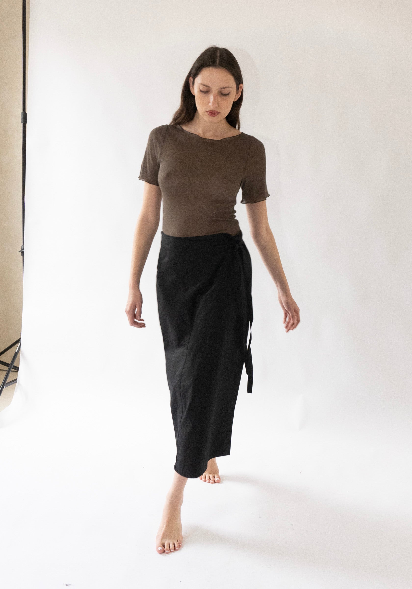 Deiji Studios Crossover Skirt in Black