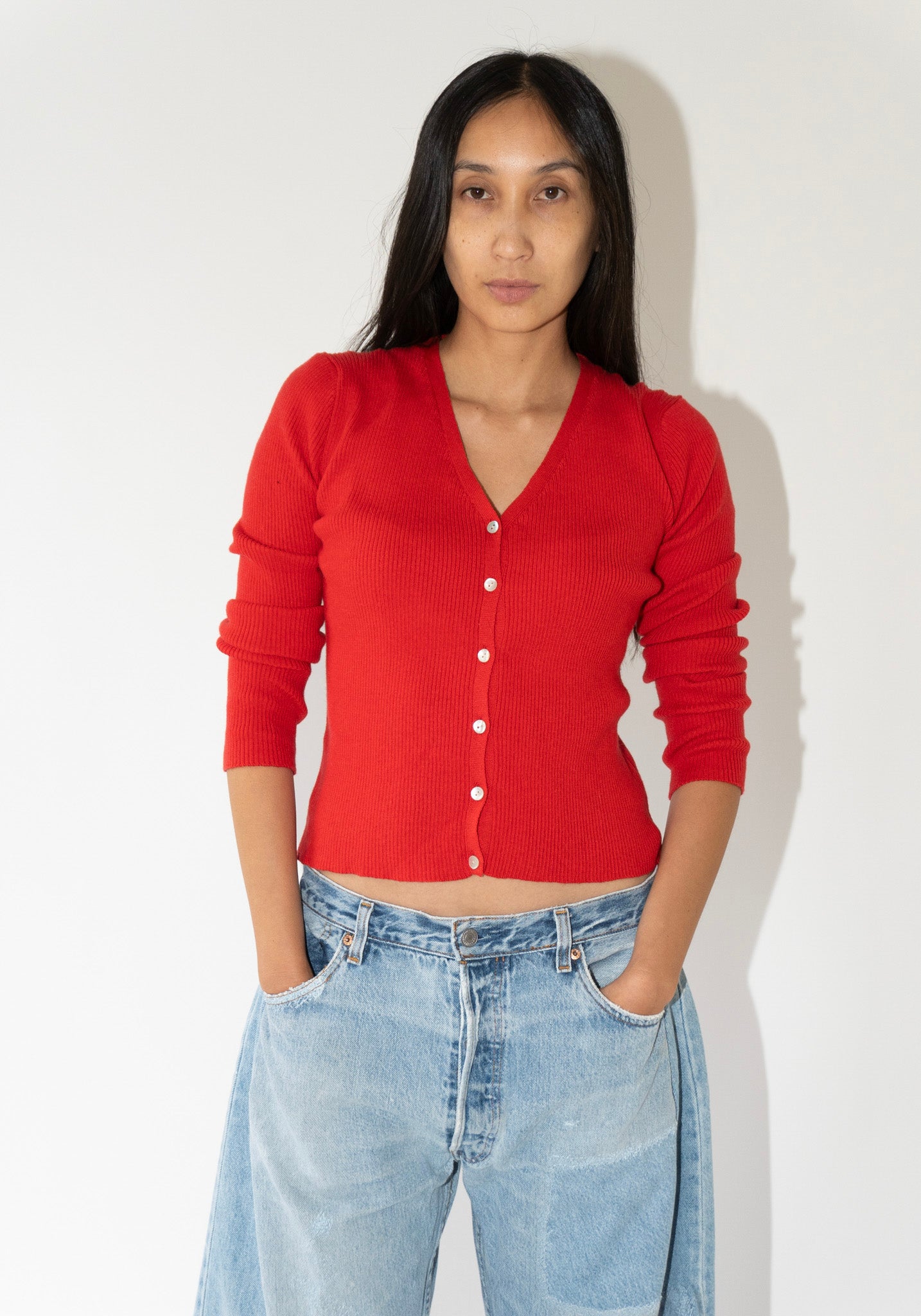 Shaina Mote Nolita Cardigan in Vermillion