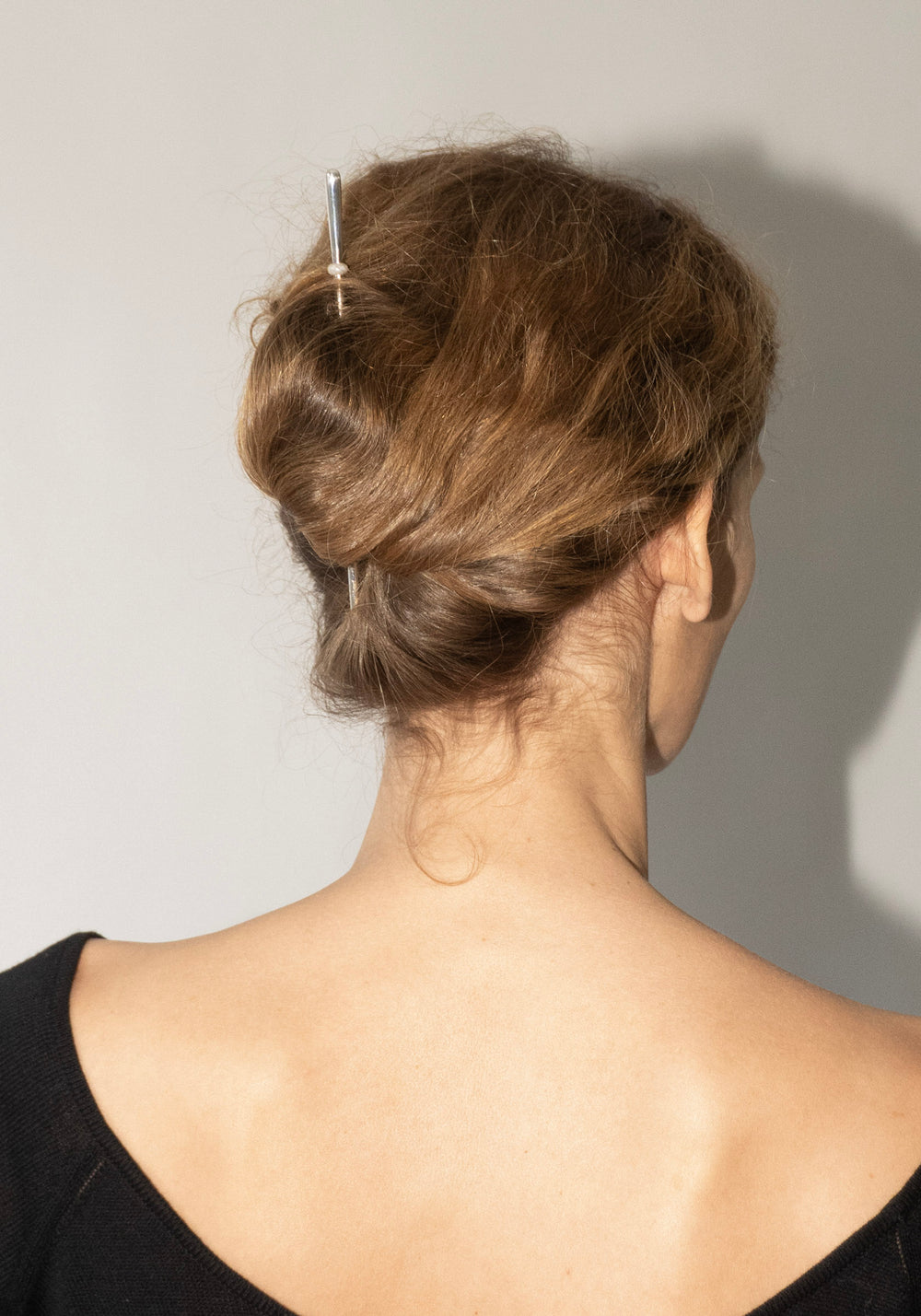 Annika Inez Banded Friedel Hairpin in Silver & White Feldspar