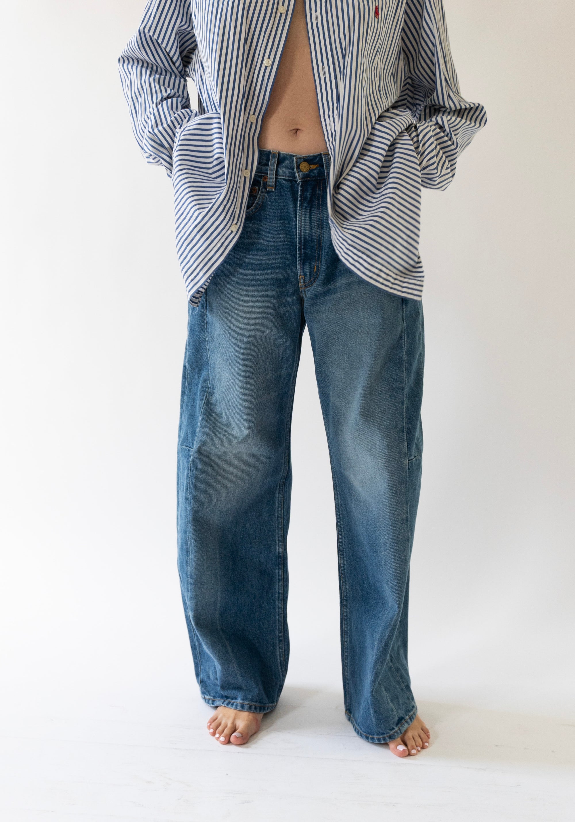 B Sides Relaxed Lasso Long Jean in Hyde Wash