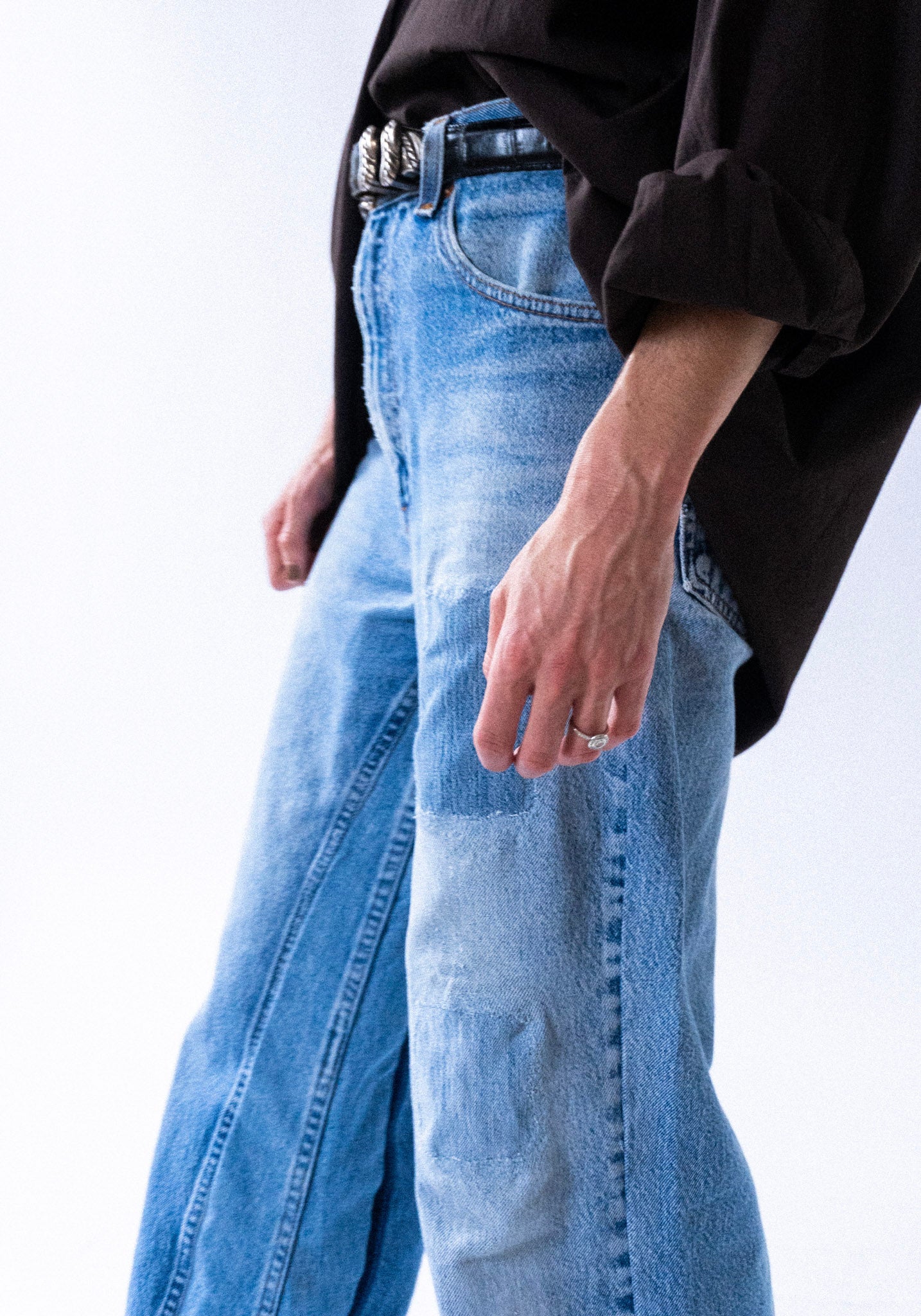 Vintage Reworked Culotte Jean in Indigo