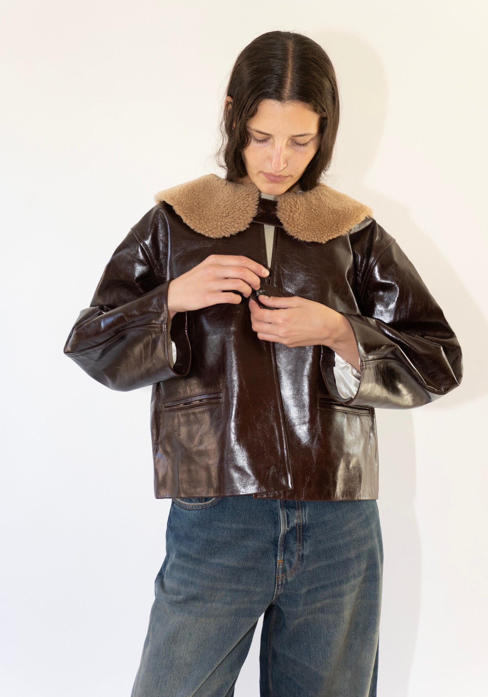 Leather Ellie Jacket in Canada Brown